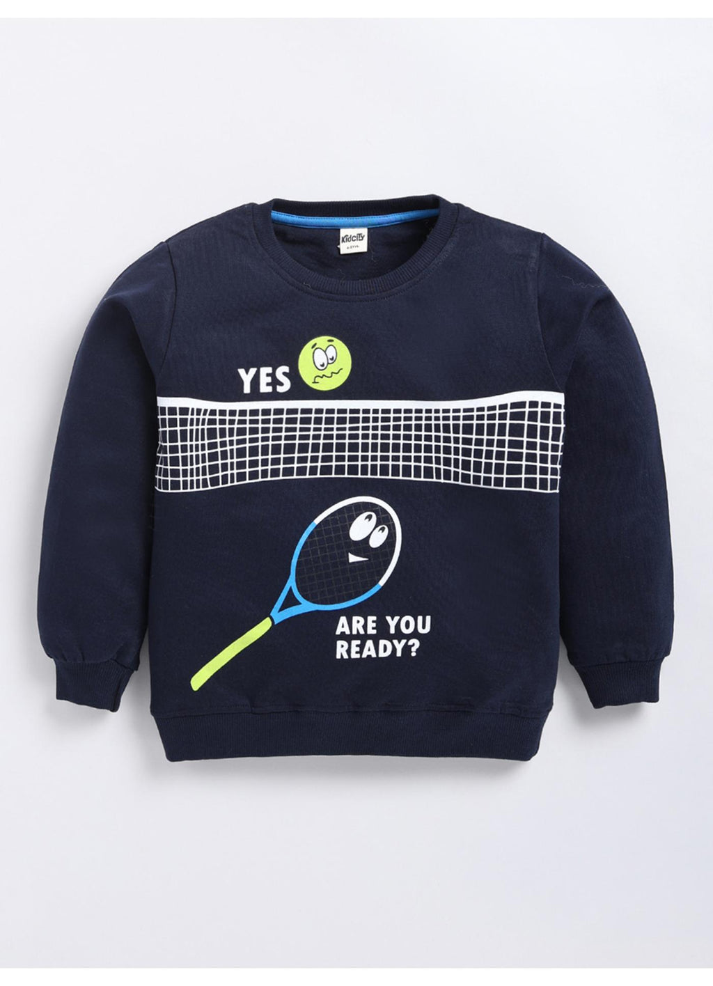 Tennis Graphic 'Are You Ready?' Crewneck Sweatshirt