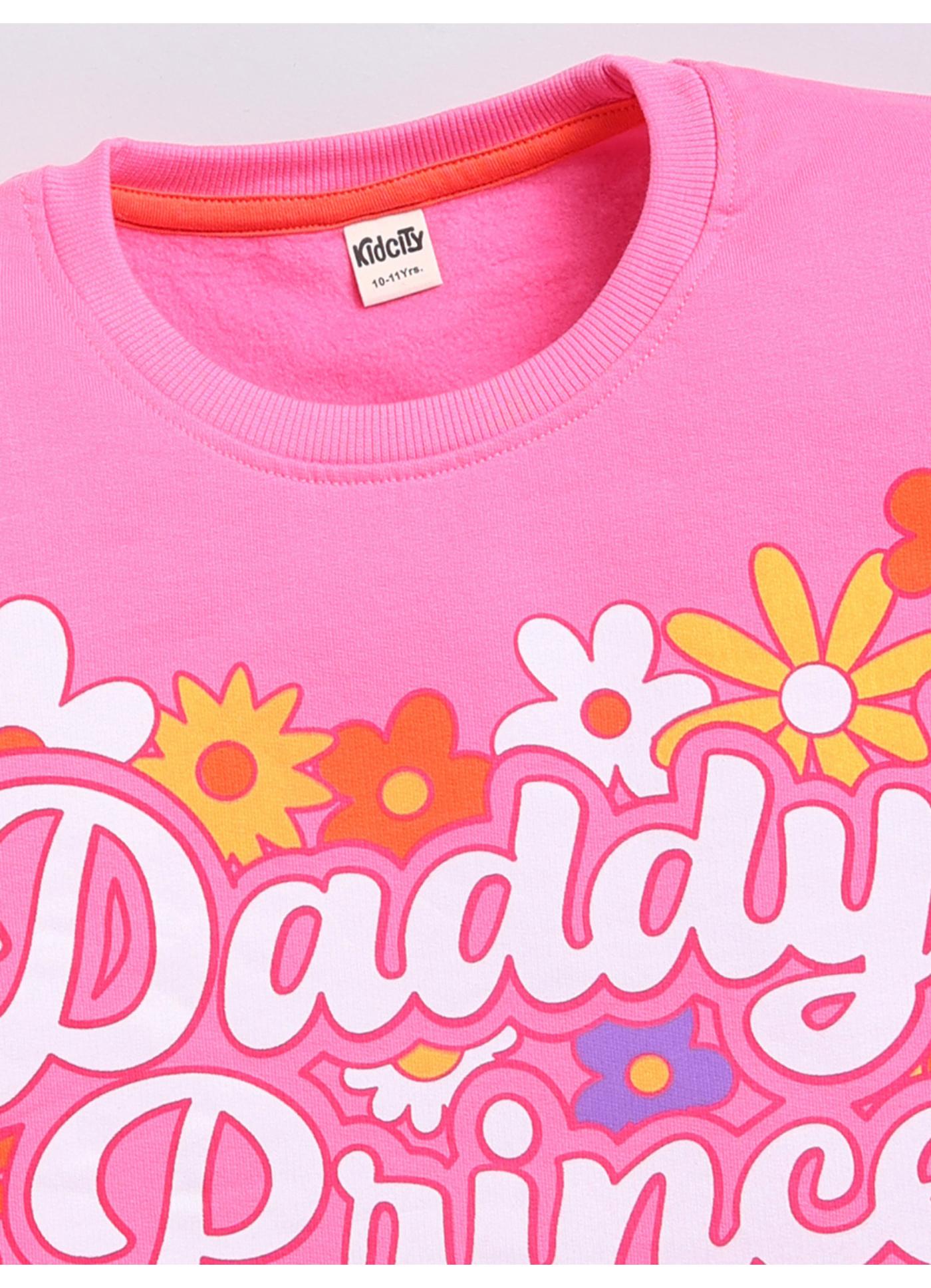 Daddy's Princess' Floral Crewneck Sweatshirt