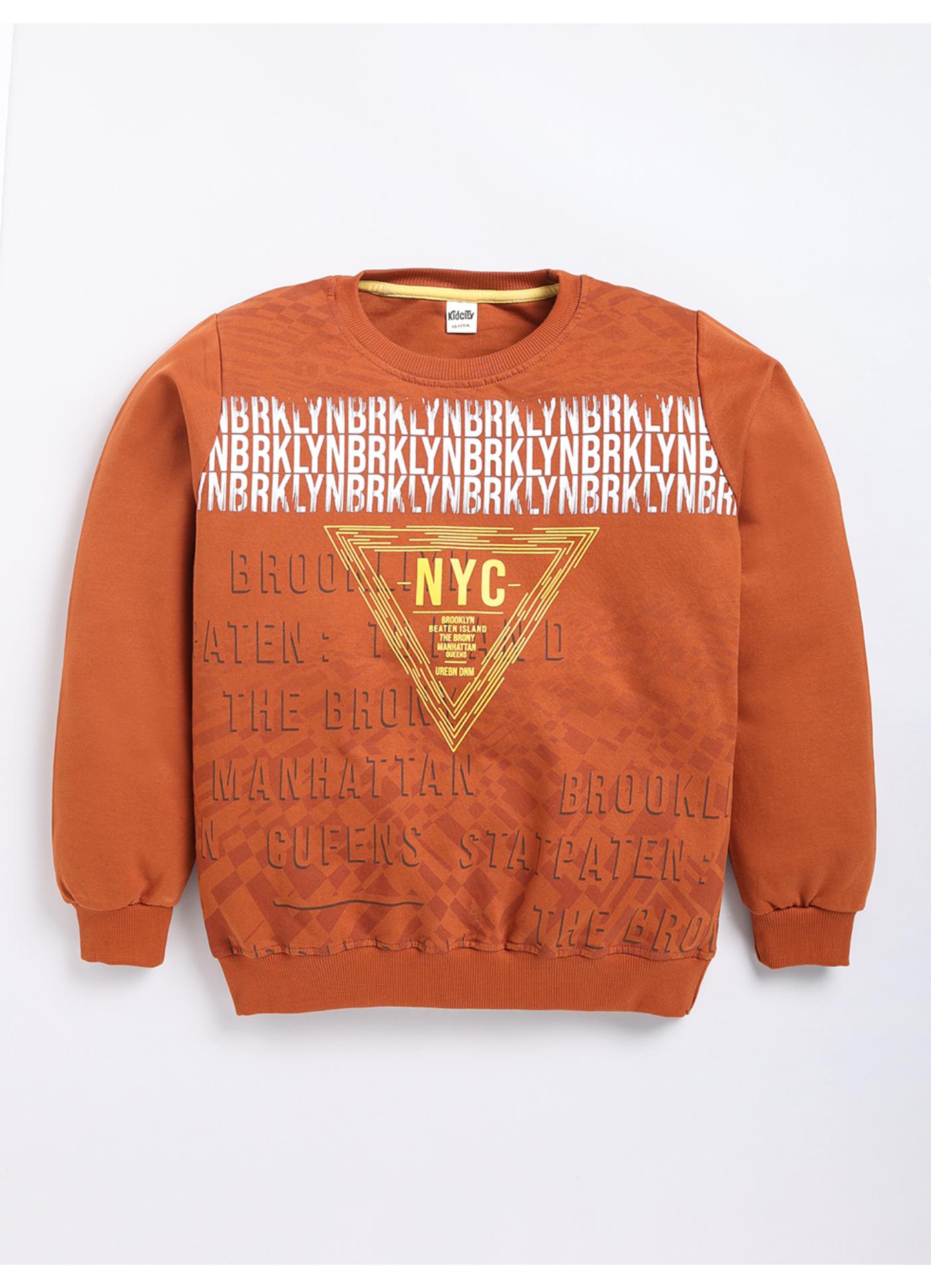 NYC Boroughs City Graphic Crewneck Sweatshirt