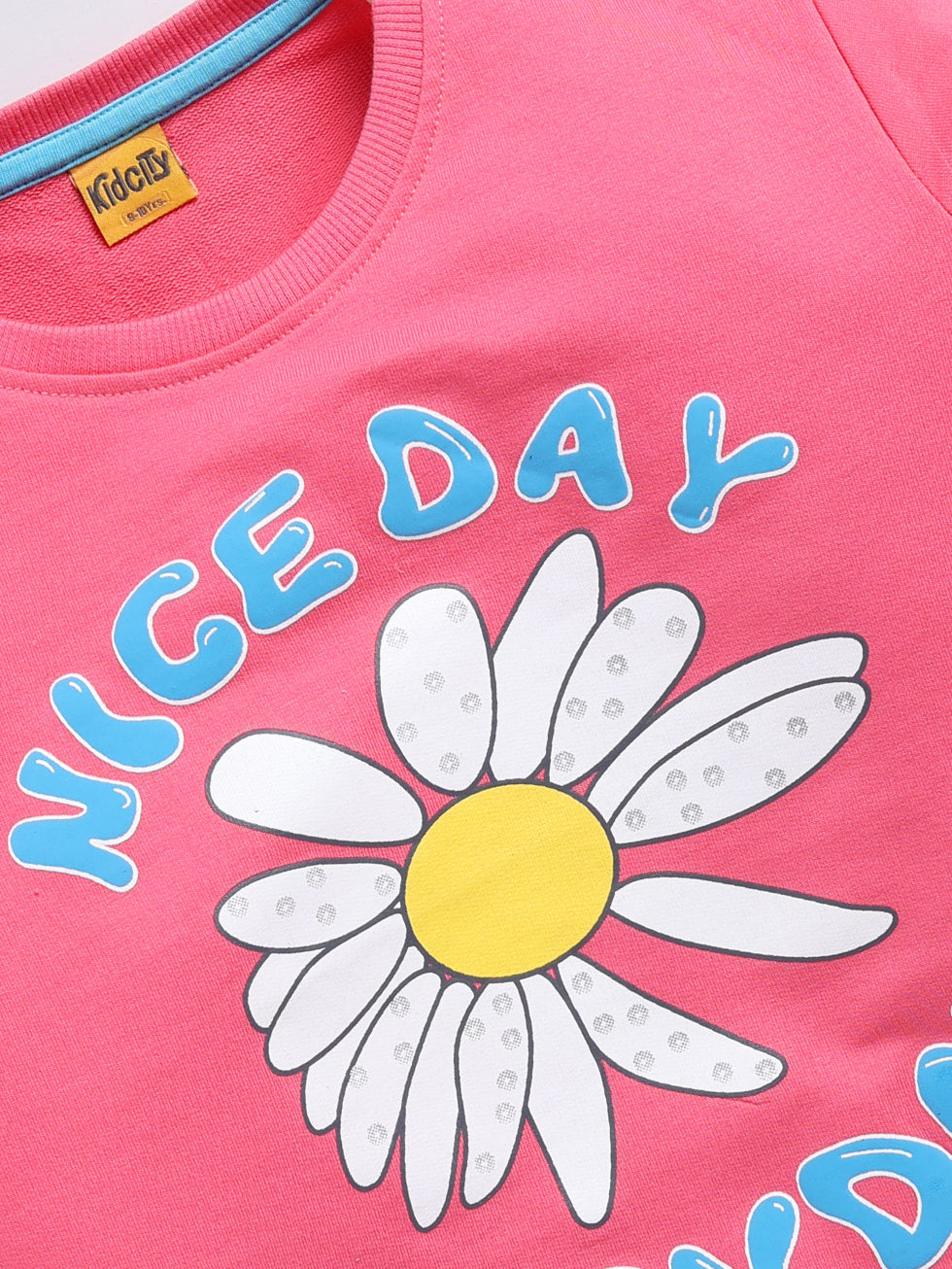 Nice Day Everyday Flower Printed Sweatshirts