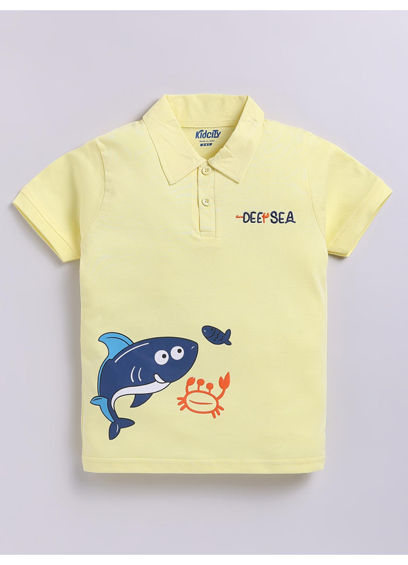 Deep Sea Shark Graphic Polo Shirt