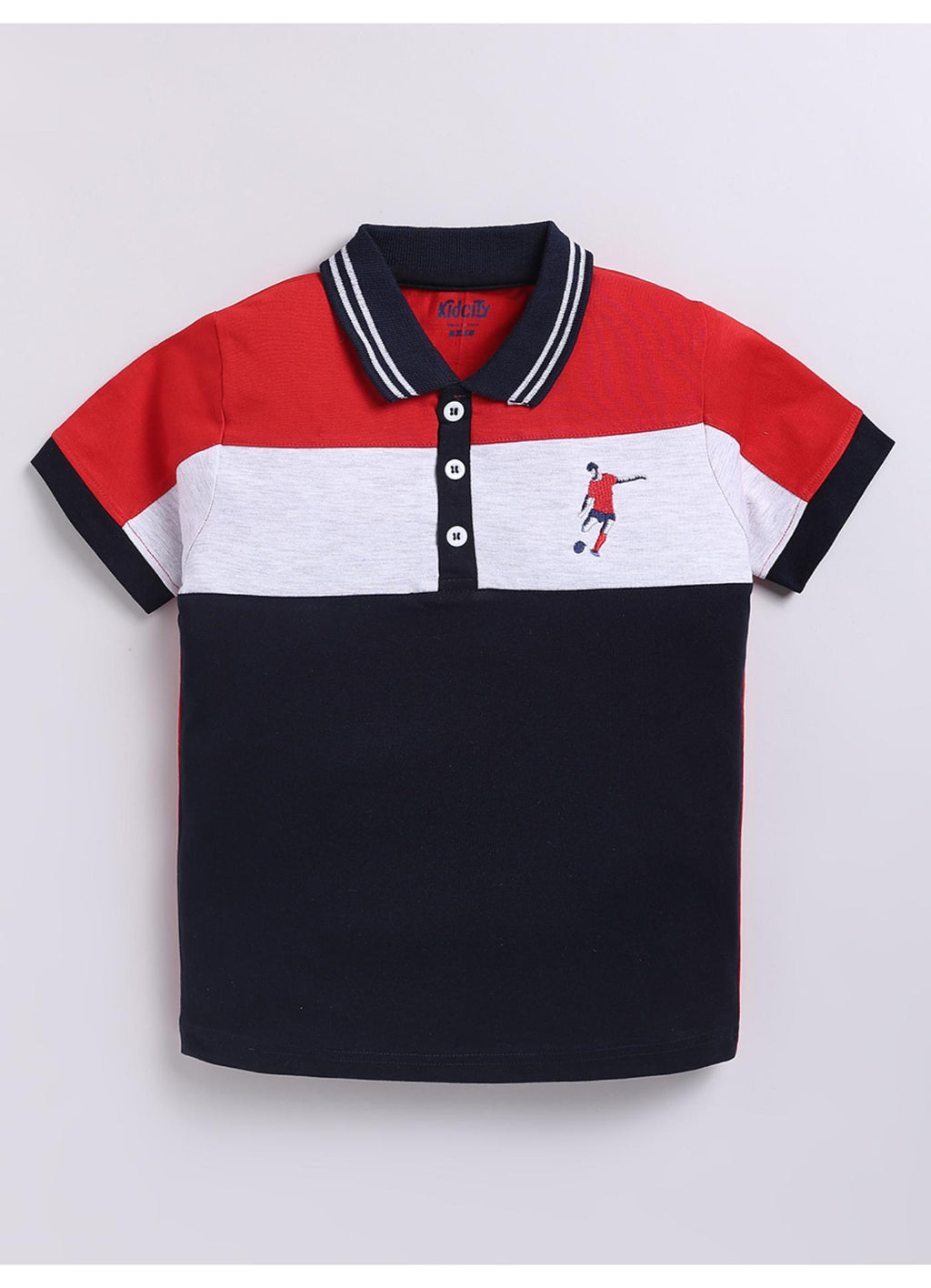 Colorblock Football Graphic Polo Shirt
