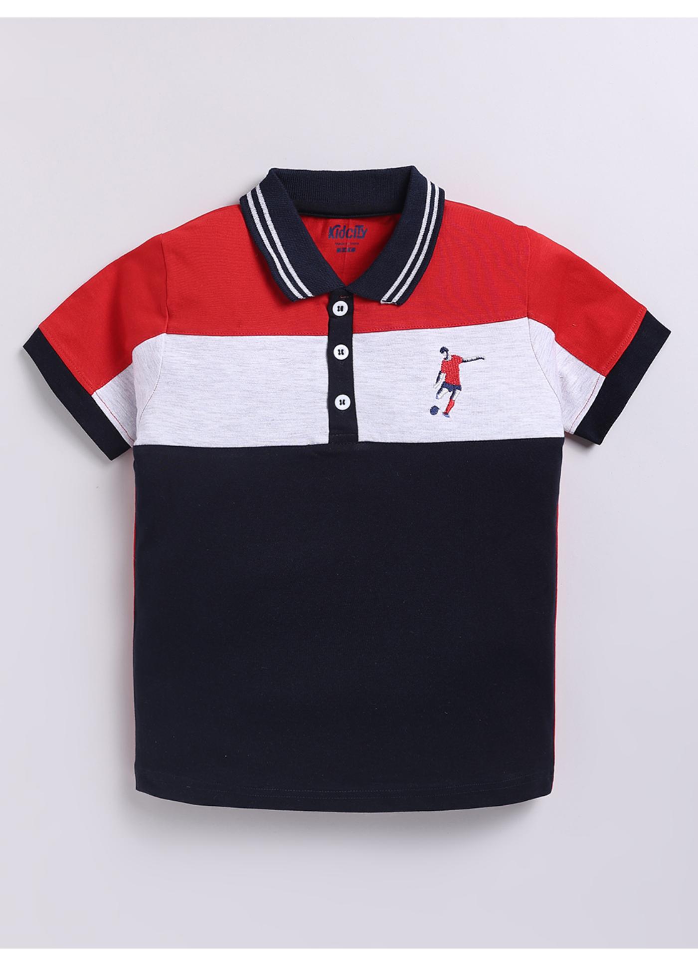 Colorblock Football Graphic Polo Shirt