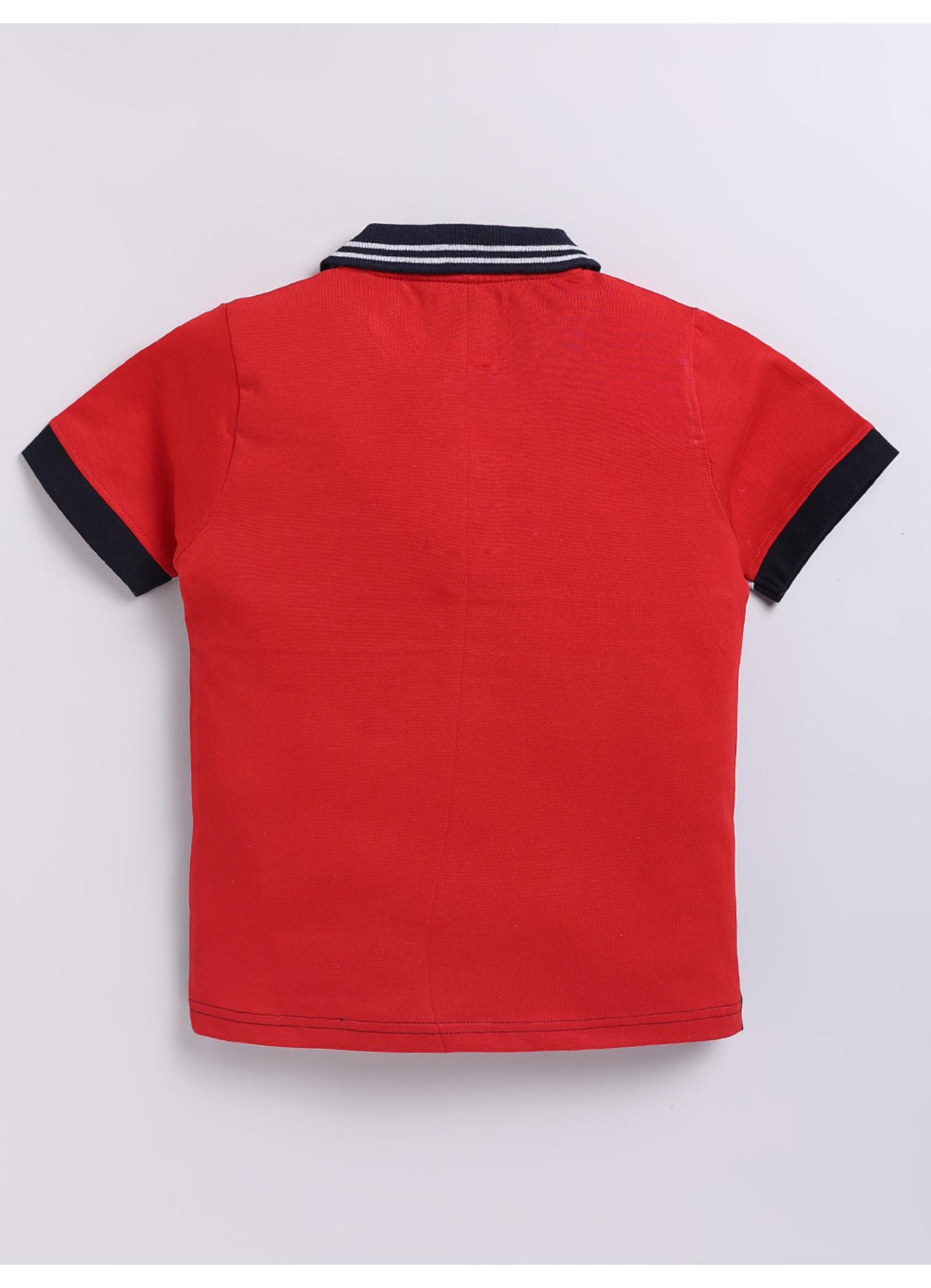 Colorblock Football Graphic Polo Shirt