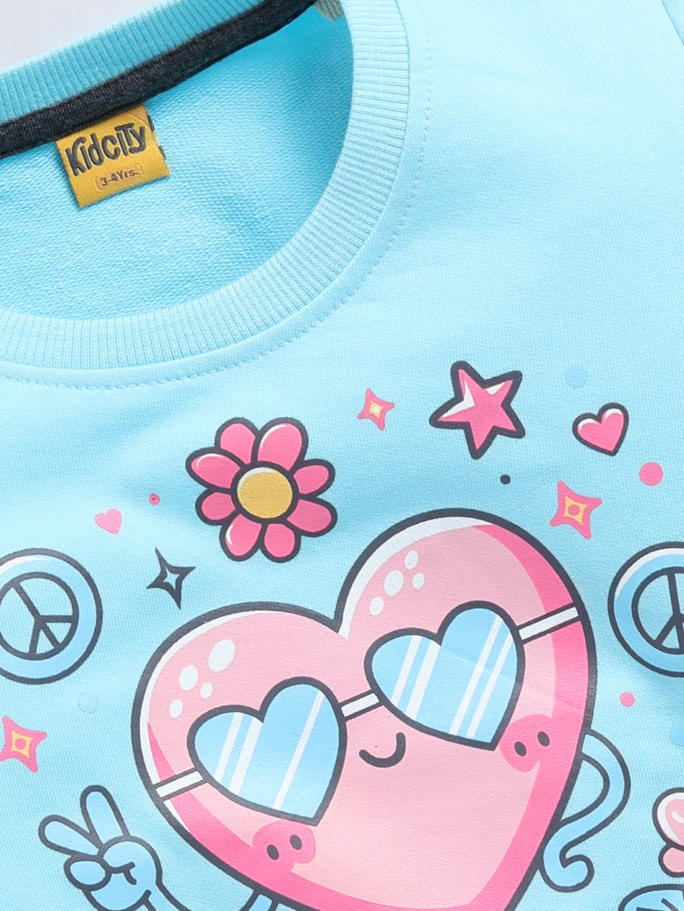 Cute Love And Flower Printed Sweatshirts