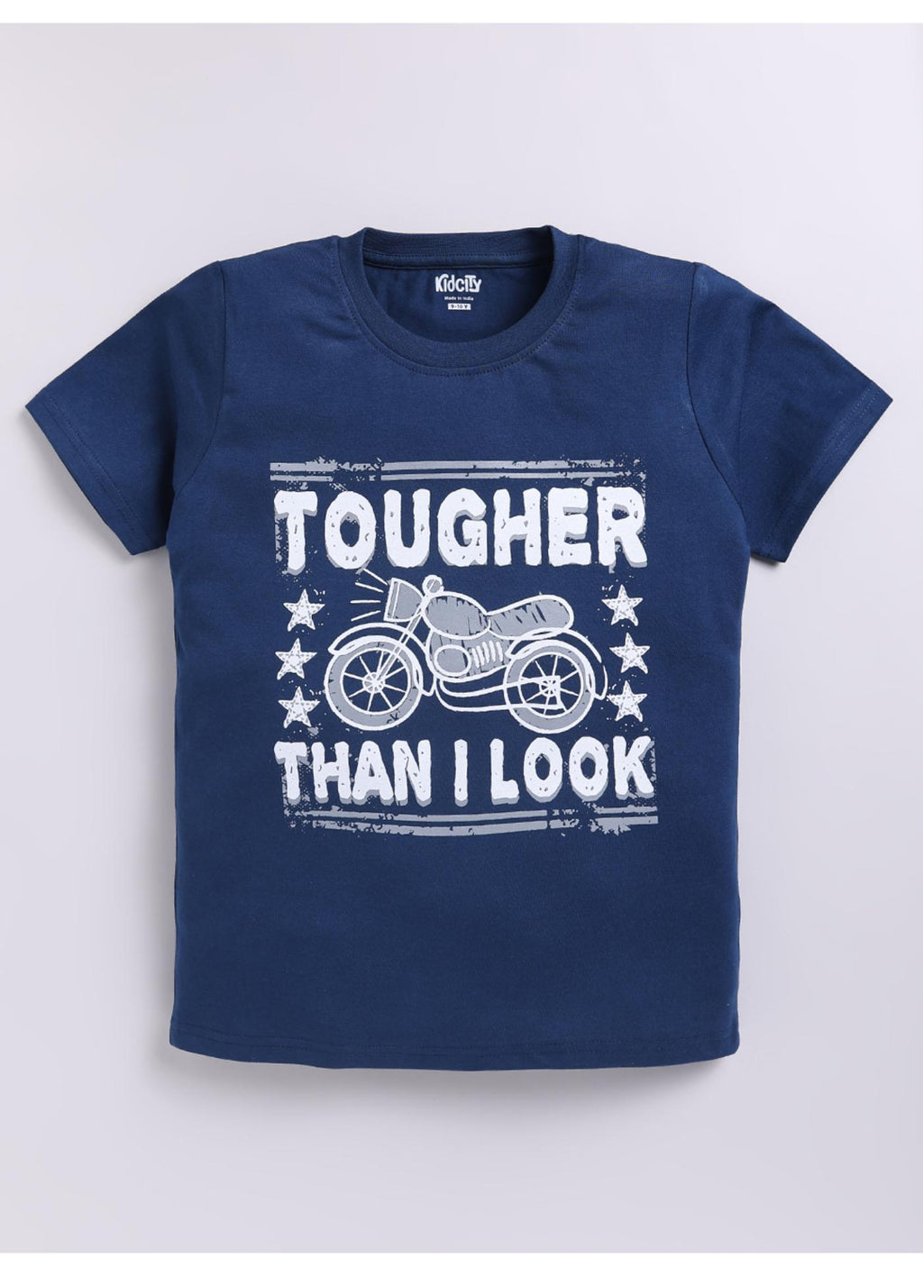 Tougher Than I Look Navy Blue Motorcycle Graphic T-Shirt