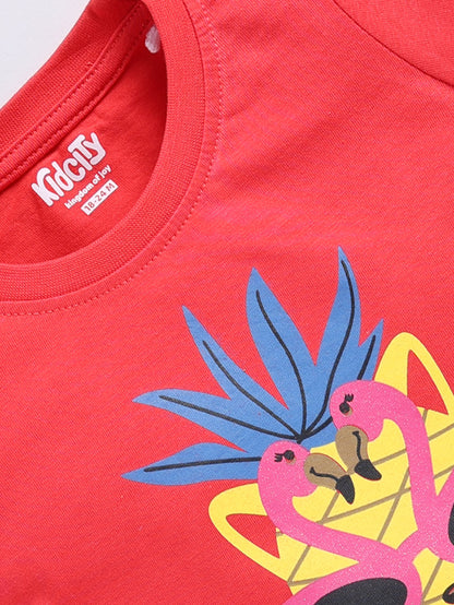 Kidcity Baby Girls Basic Top Combo Set (Pack of 2)|Cotton Sinker Top| Navy, Red  Tops
