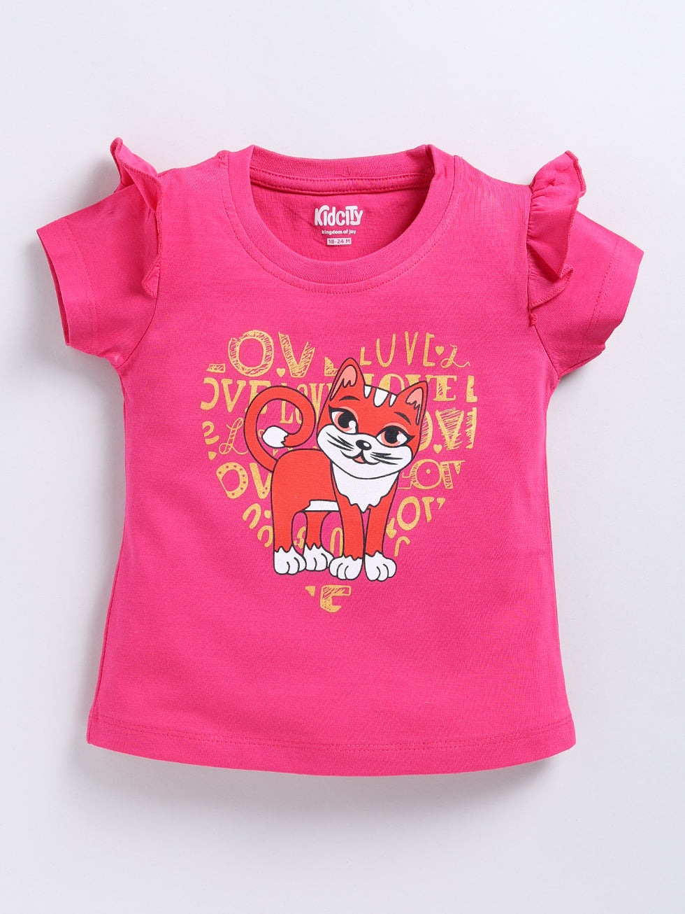 Girls Basic Placement Print 2pc Combo Set Top