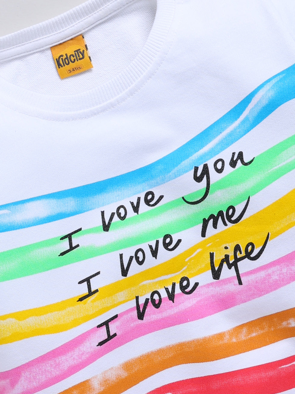 Love & Life Rainbow Striped Printed Sweatshirts