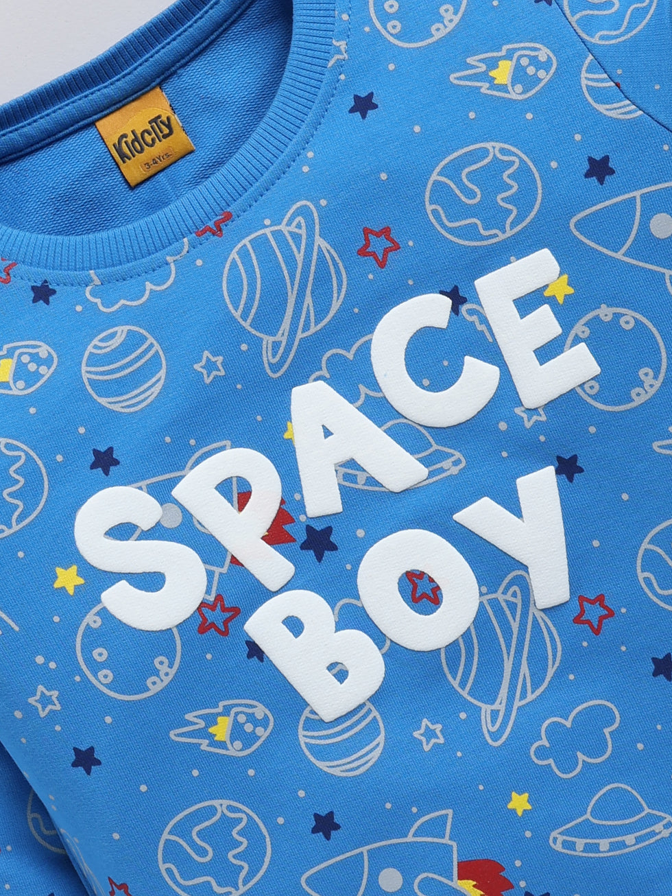 Space Boy Printed Sweatshirts