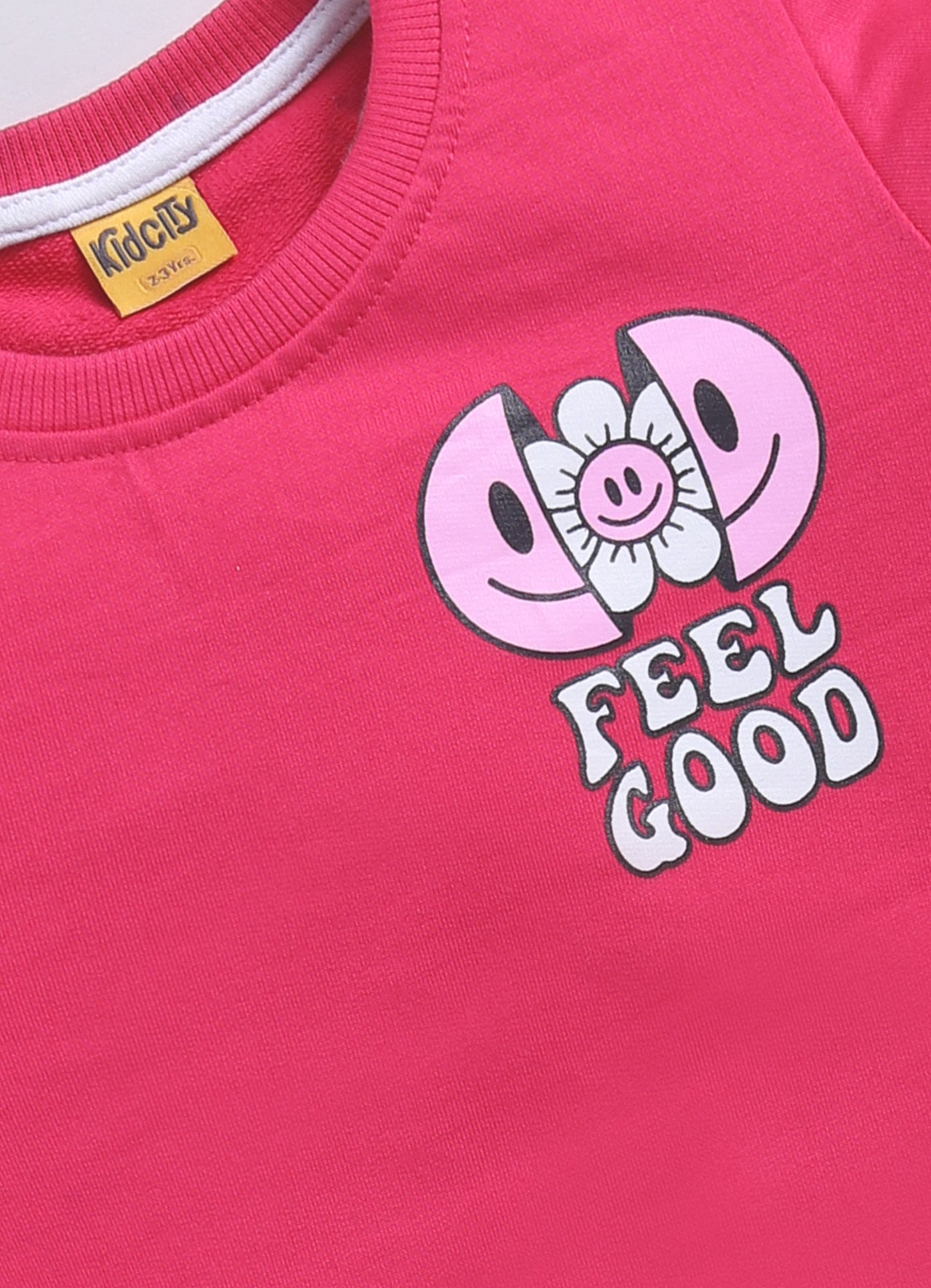 Feel Good Pink Printed Sweatshirts