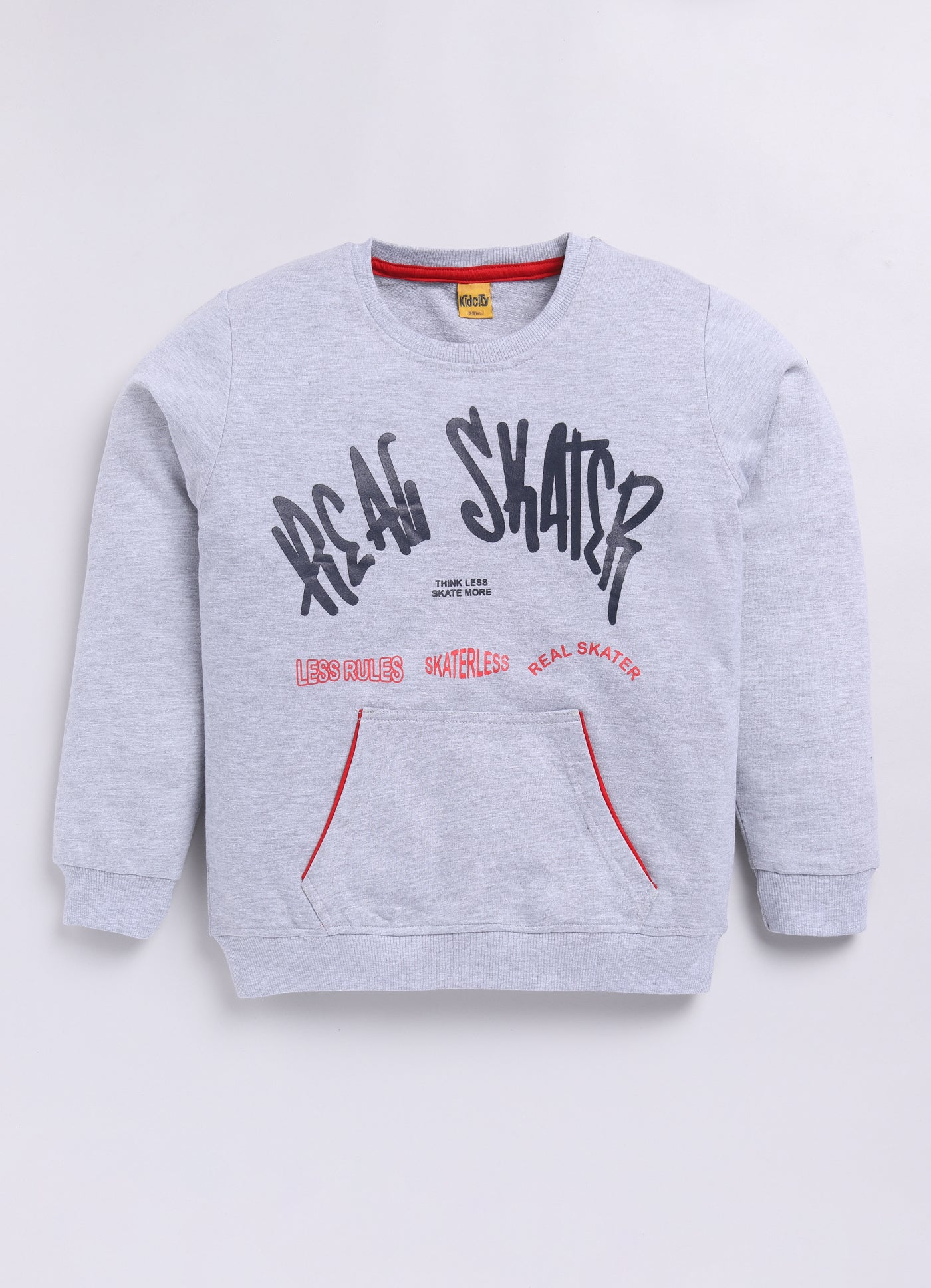 Grey Text Printed Sweatshirts