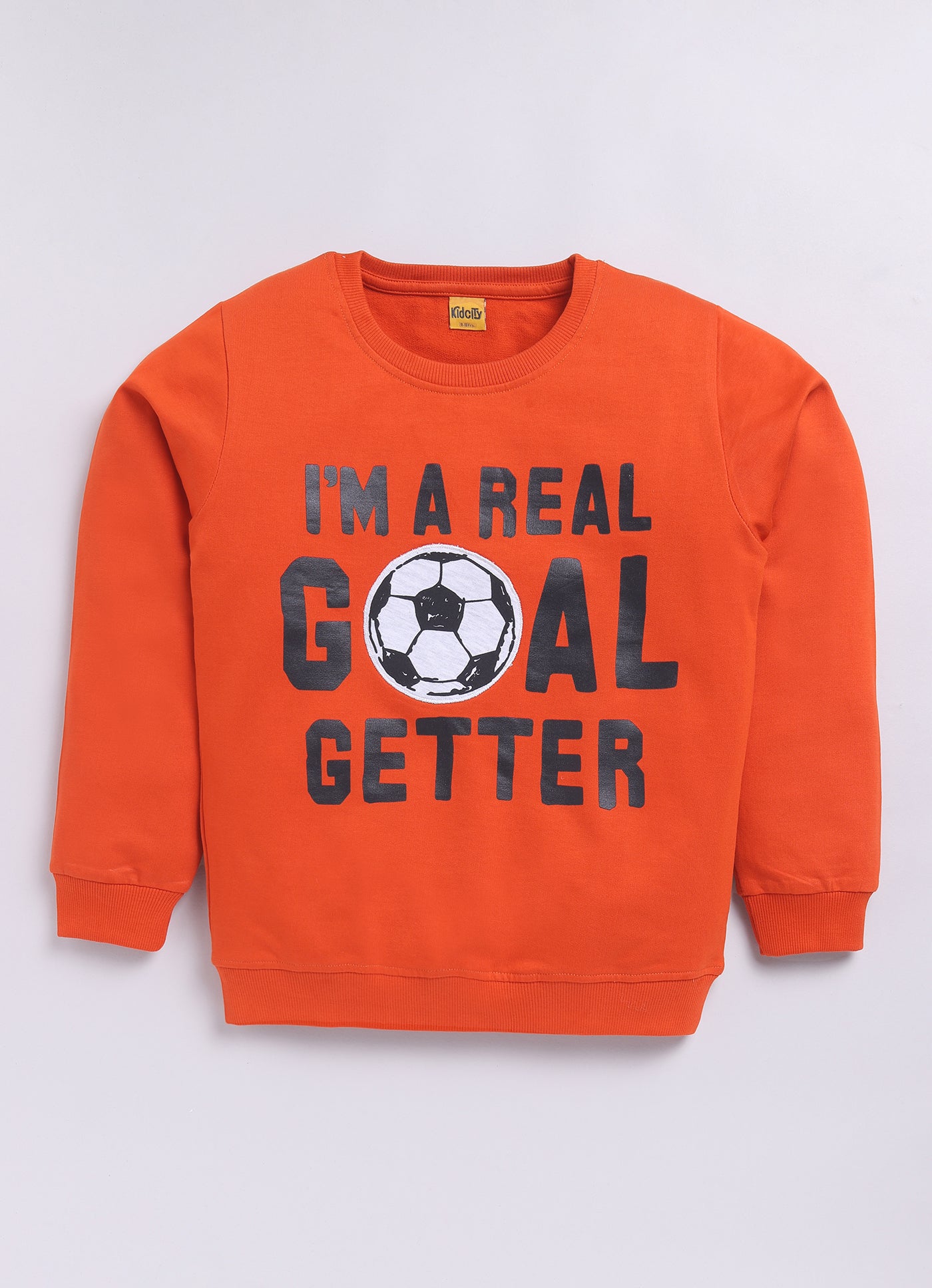 Orange Football Graphics Printed Sweatshirts