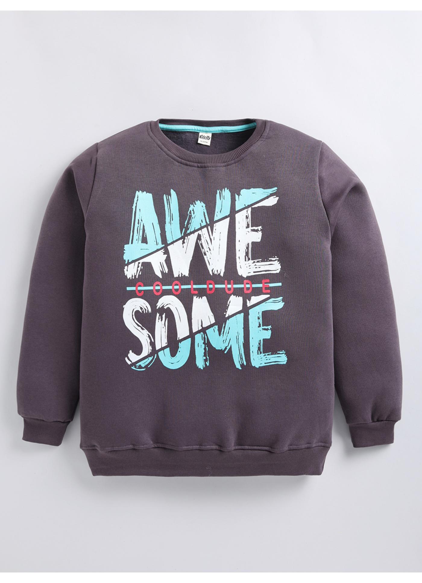 Awesome Cool Dude' Graphic Crew-Neck Sweatshirt