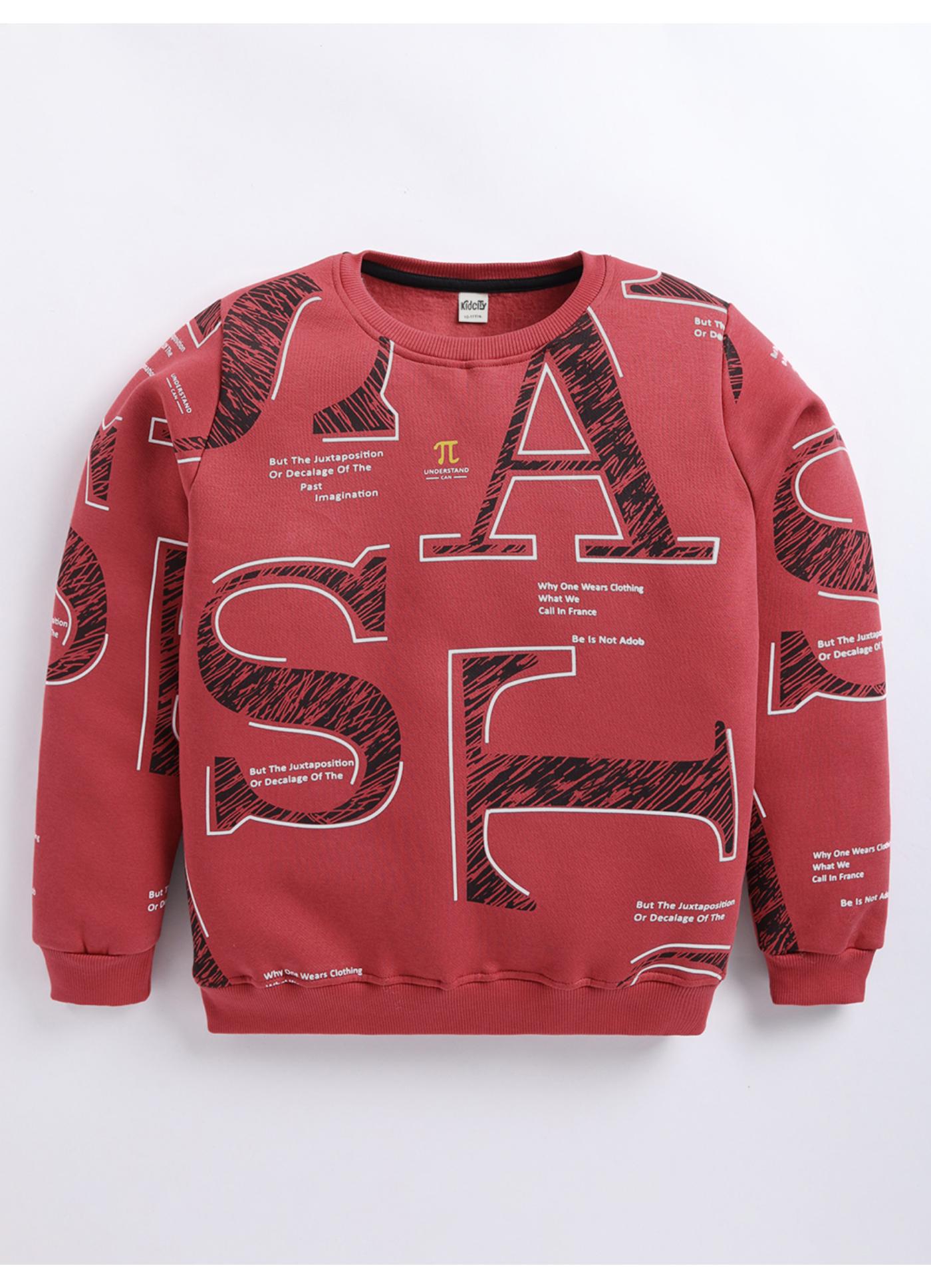 Typography Graphic Crew-Neck Sweatshirt
