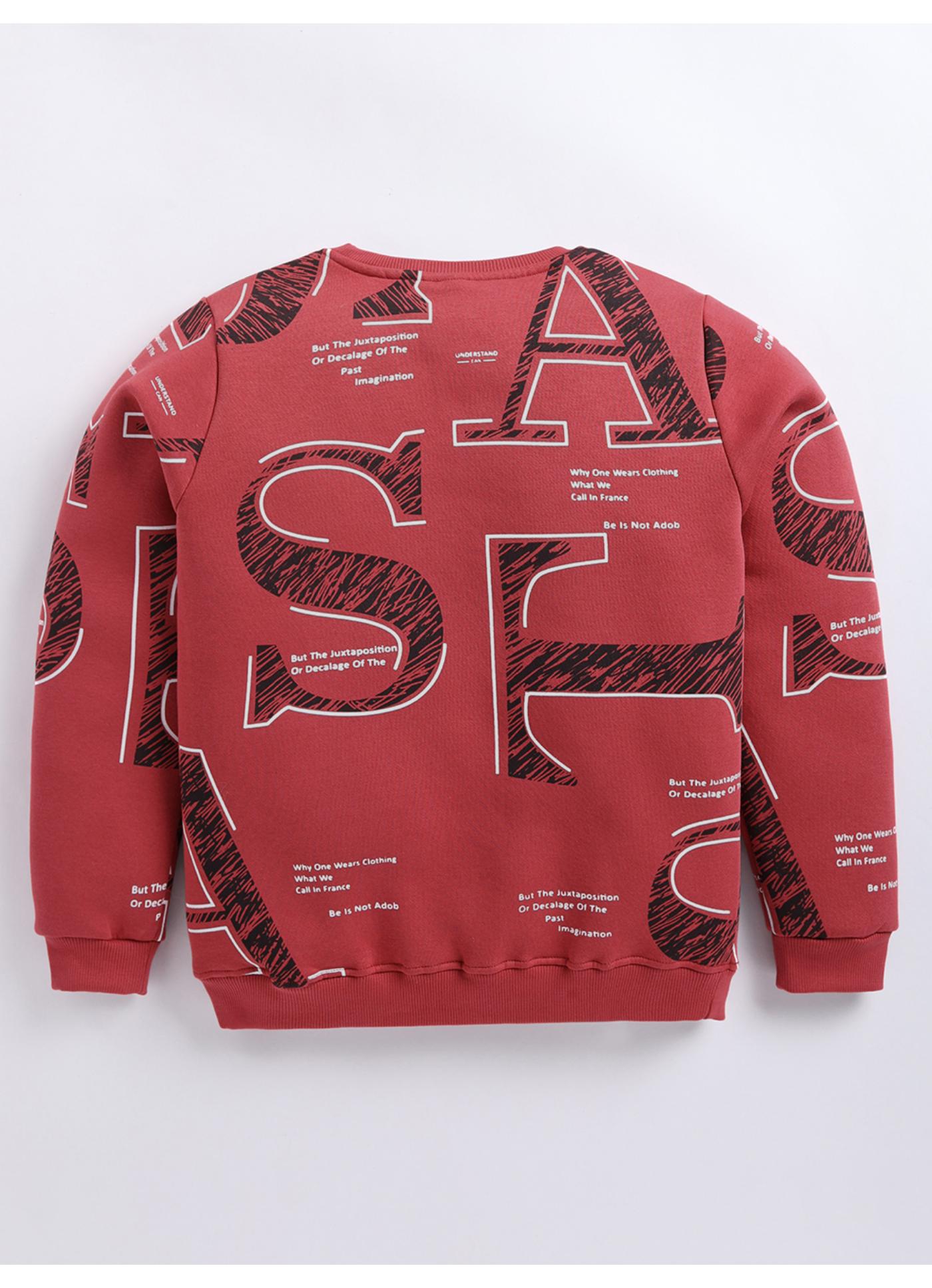 Typography Graphic Crew-Neck Sweatshirt