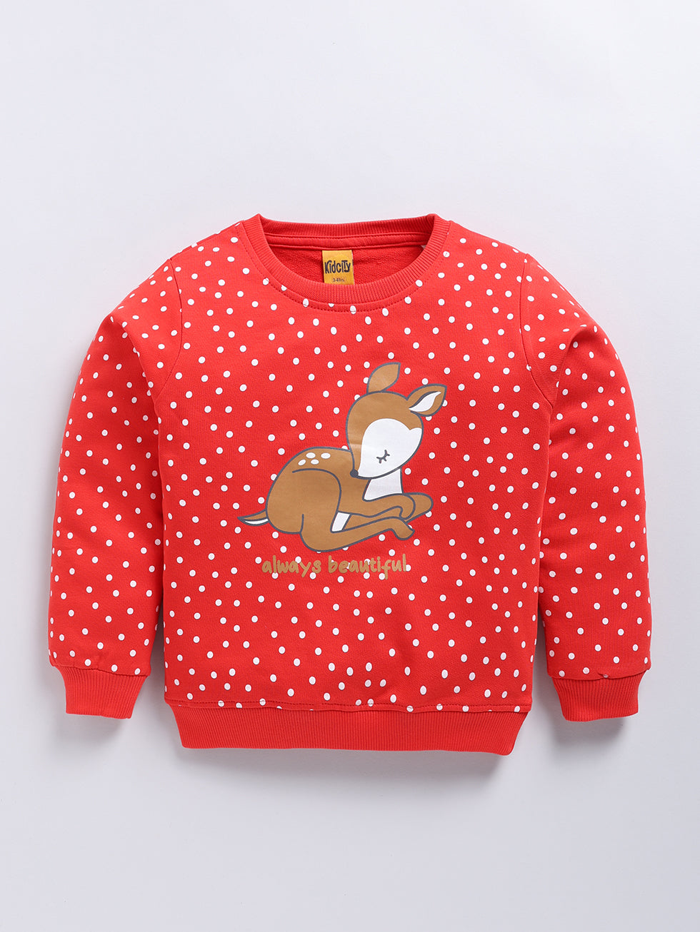 Cozy Woodland Dot Printed Sweatshirt