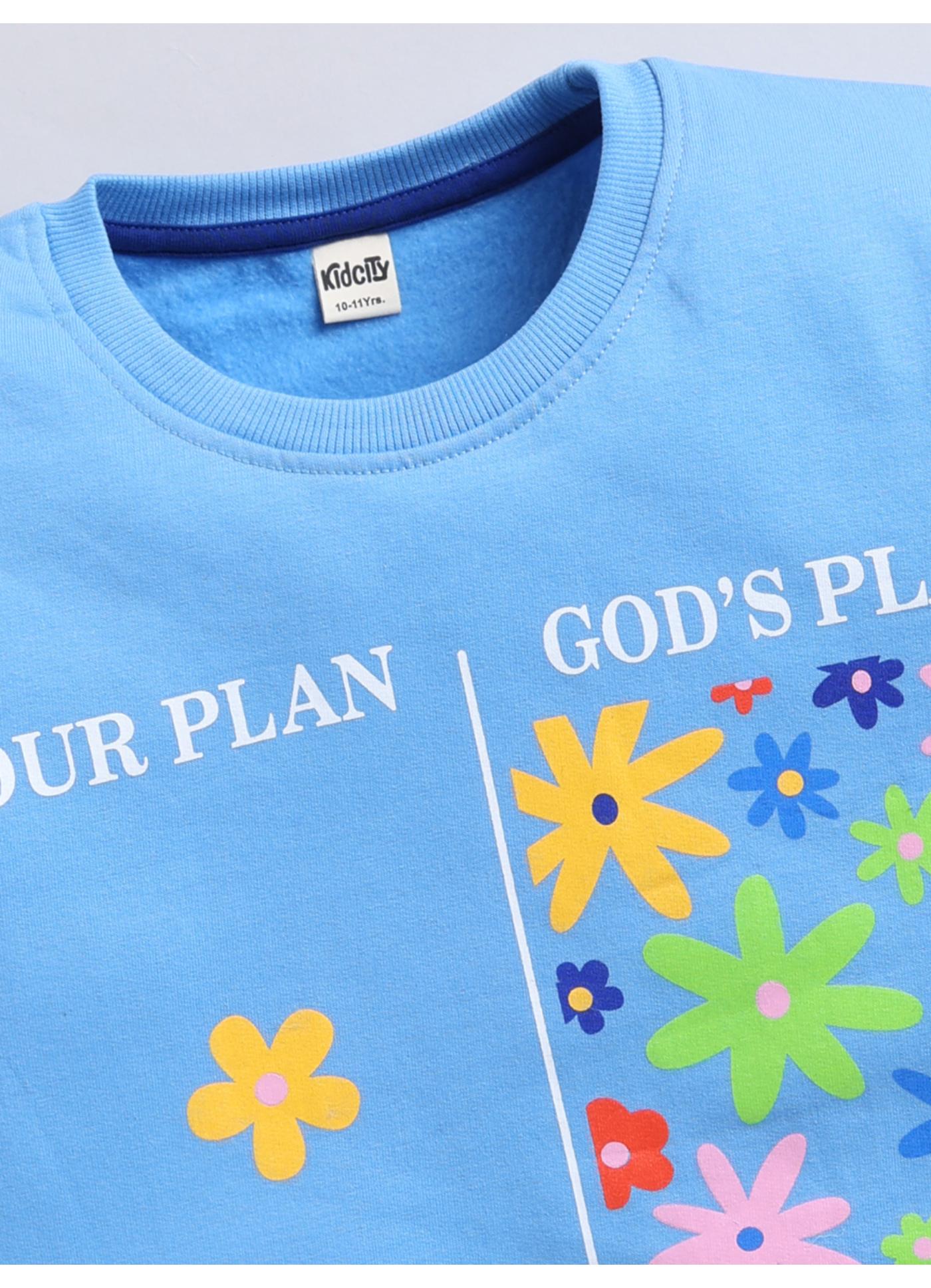 Your Plan vs. God's Plan' Floral Graphic Sweatshirt