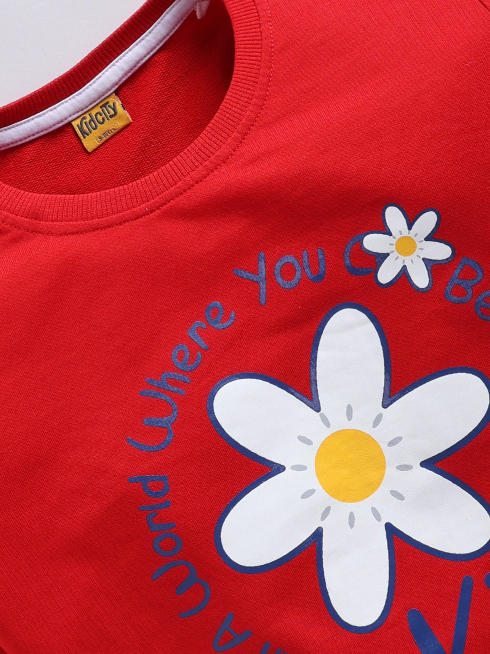 Be Kind Daisy Graphic  Printed Sweatshirts