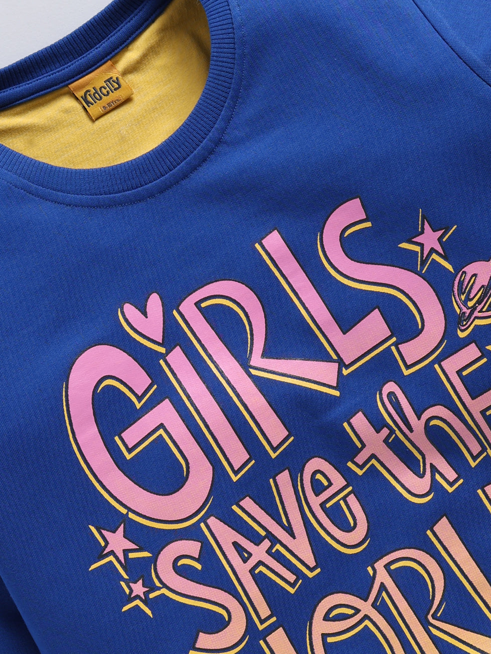 Girls Save the World  Printed Sweatshirts
