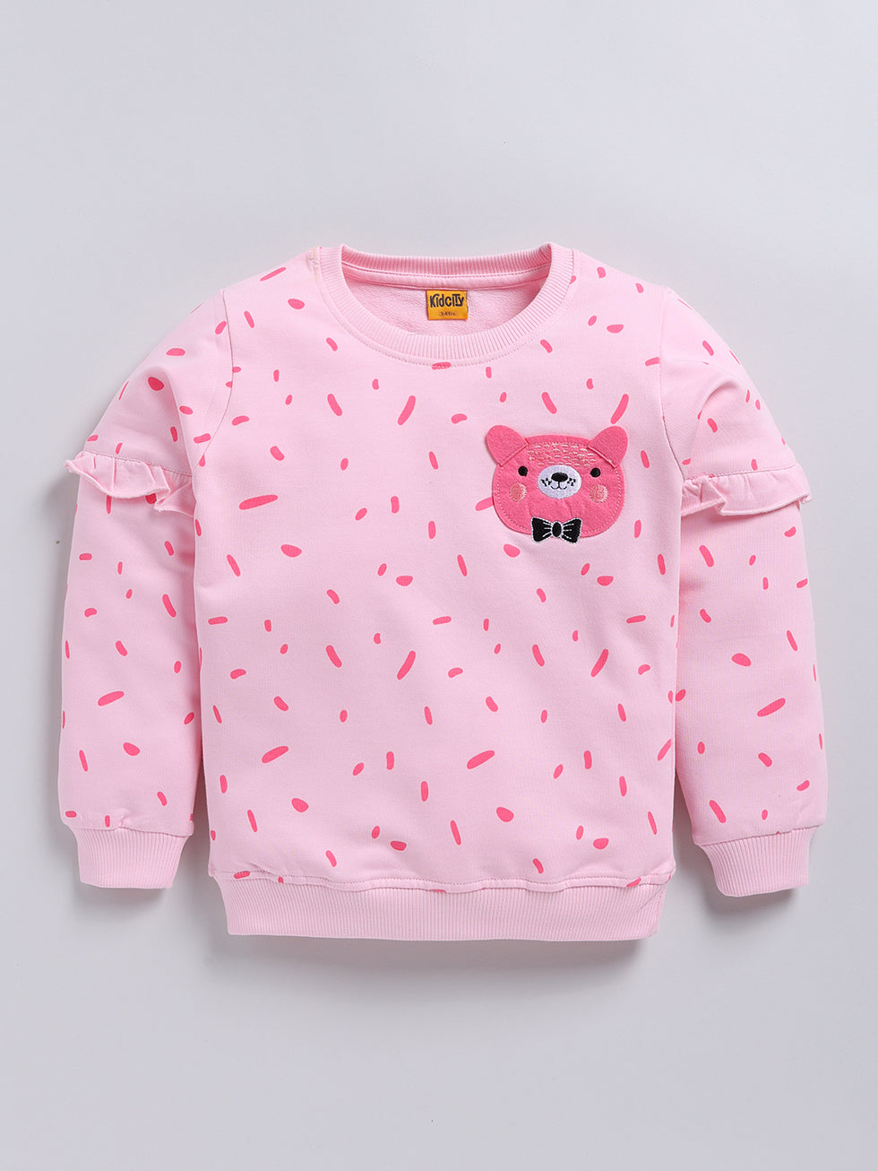 Pink Bear-Printed Sweatshirts