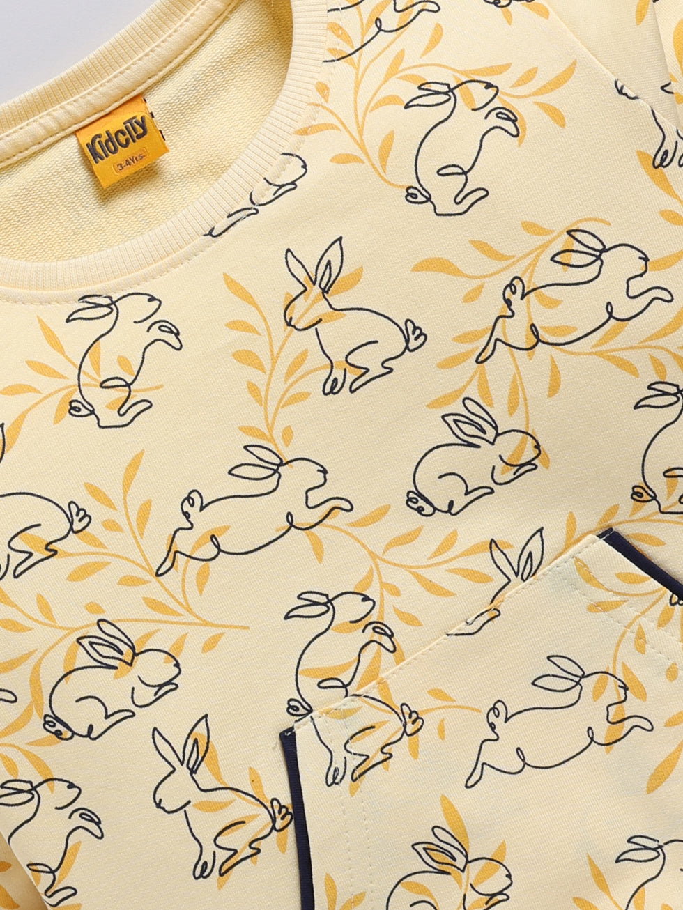 Yellow Bunny Printed Print Sweatshirts