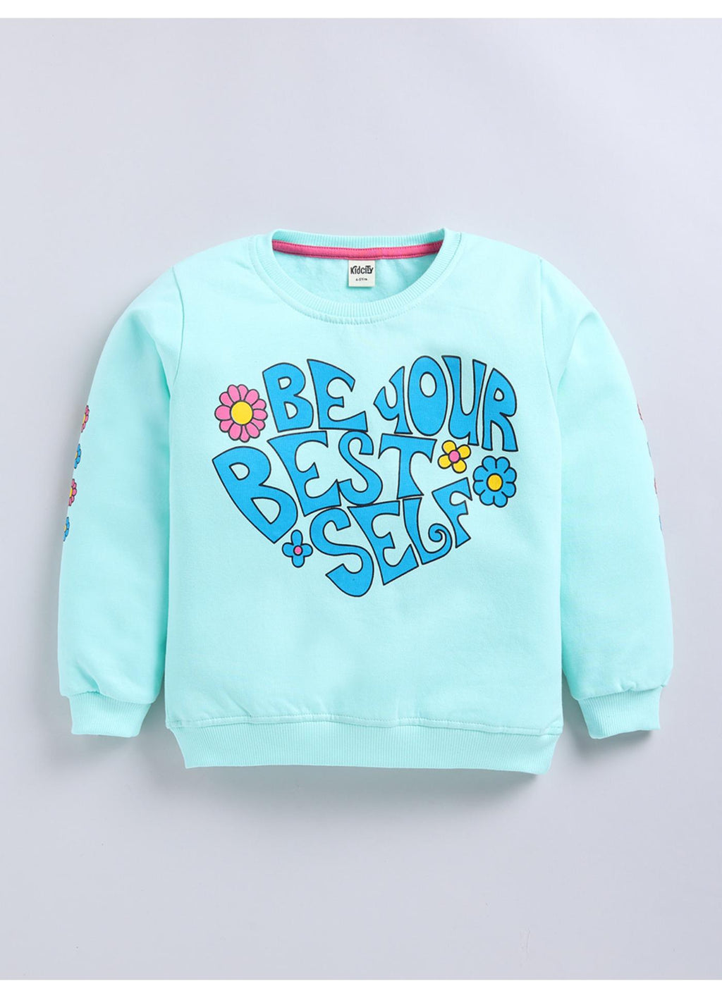 Be Your Best Self Floral Heart Graphic Sweatshirt
