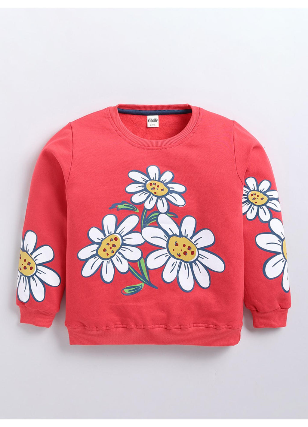 Large Daisy Flower Graphic Sweatshirt