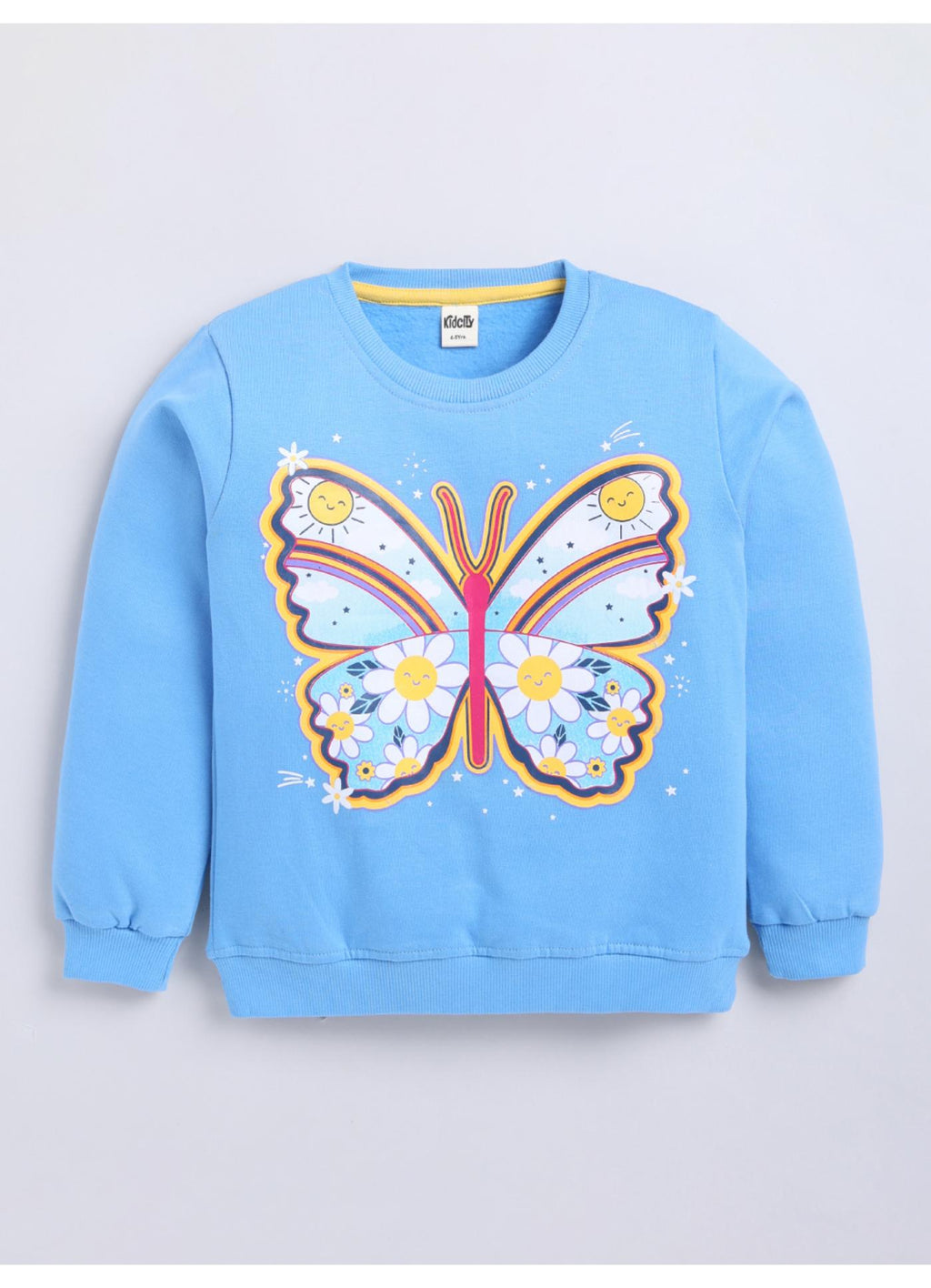 Floral Butterfly Graphic Print Sweatshirt