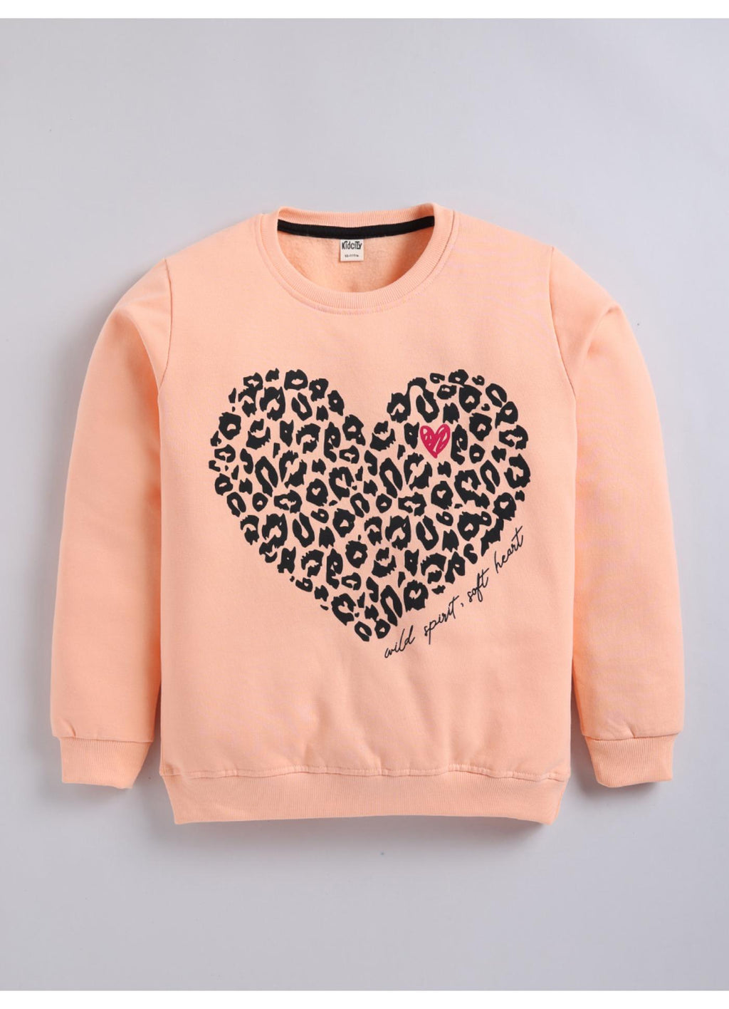 Leopard Print Heart Graphic Sweatshirt
