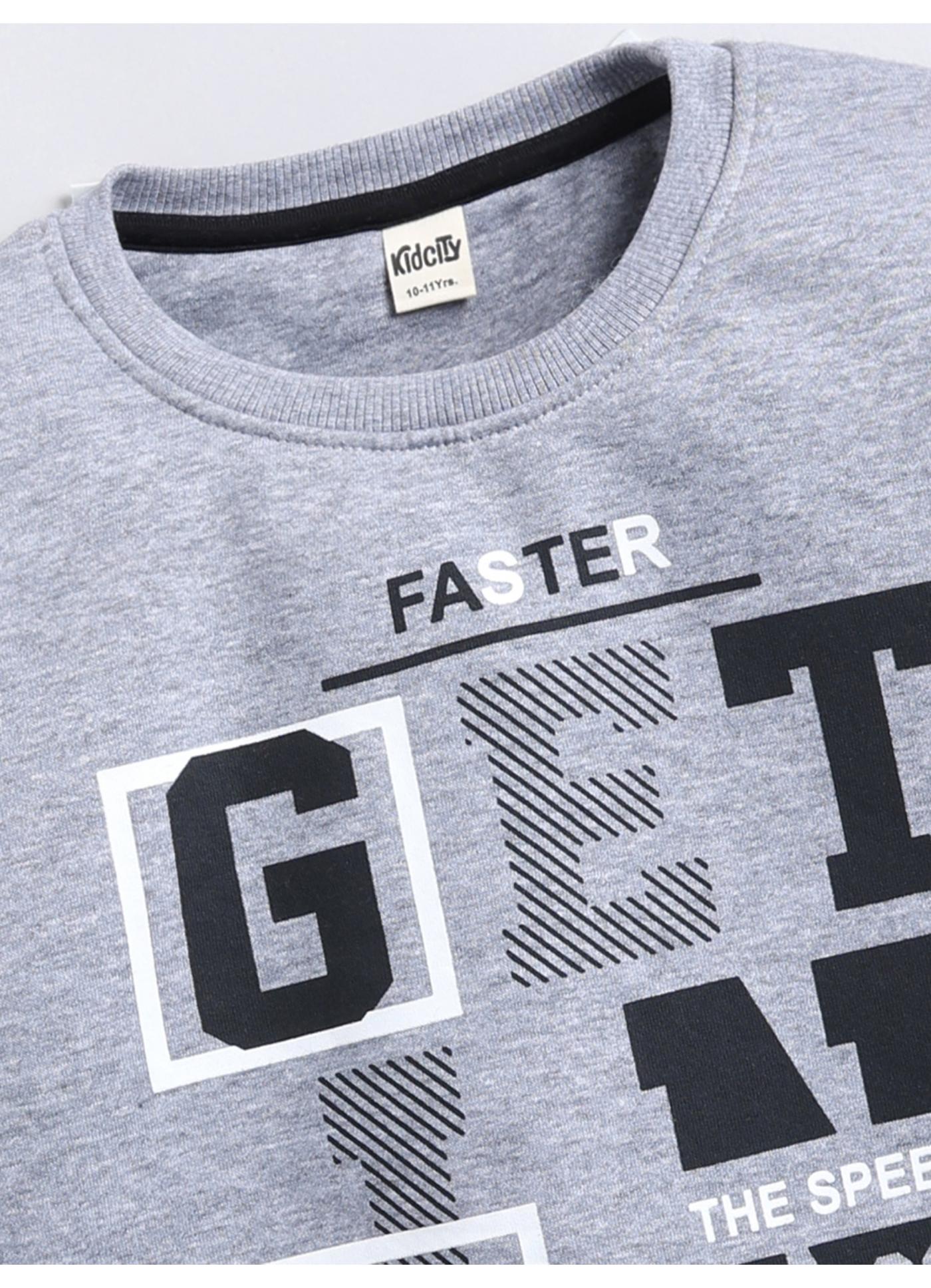 GET IN LINE Grey Crew-Neck Sweatshirt