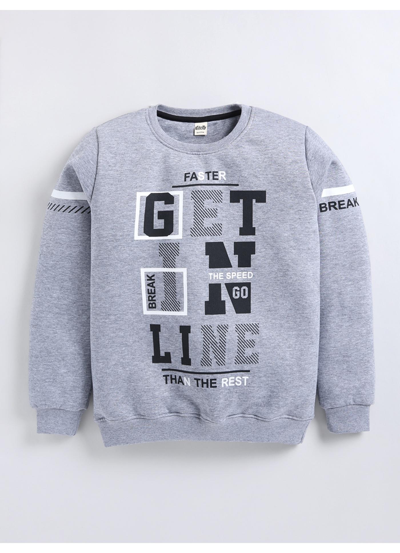 GET IN LINE Grey Crew-Neck Sweatshirt
