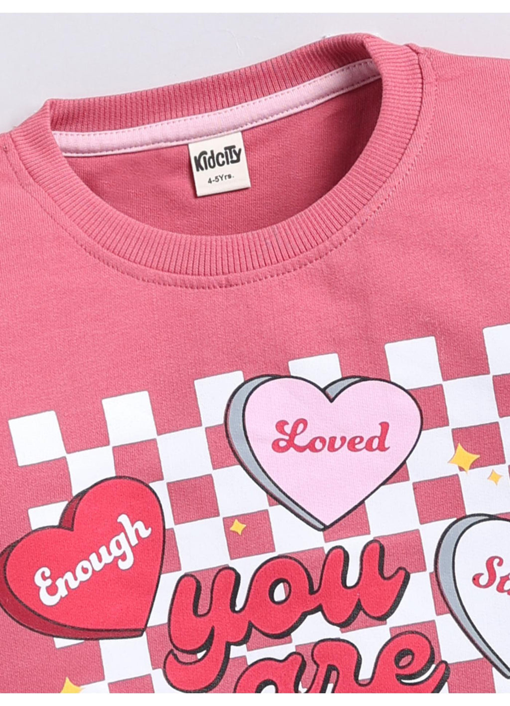 Kids Pink Graphic Print Sweatshirt