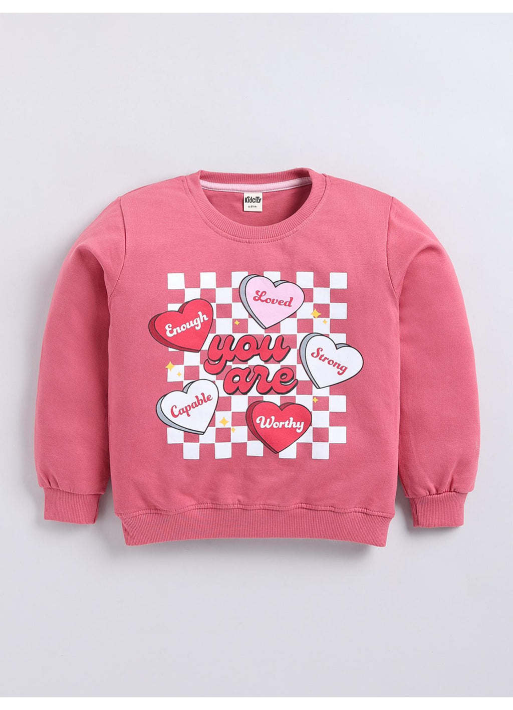 Kids Pink Graphic Print Sweatshirt