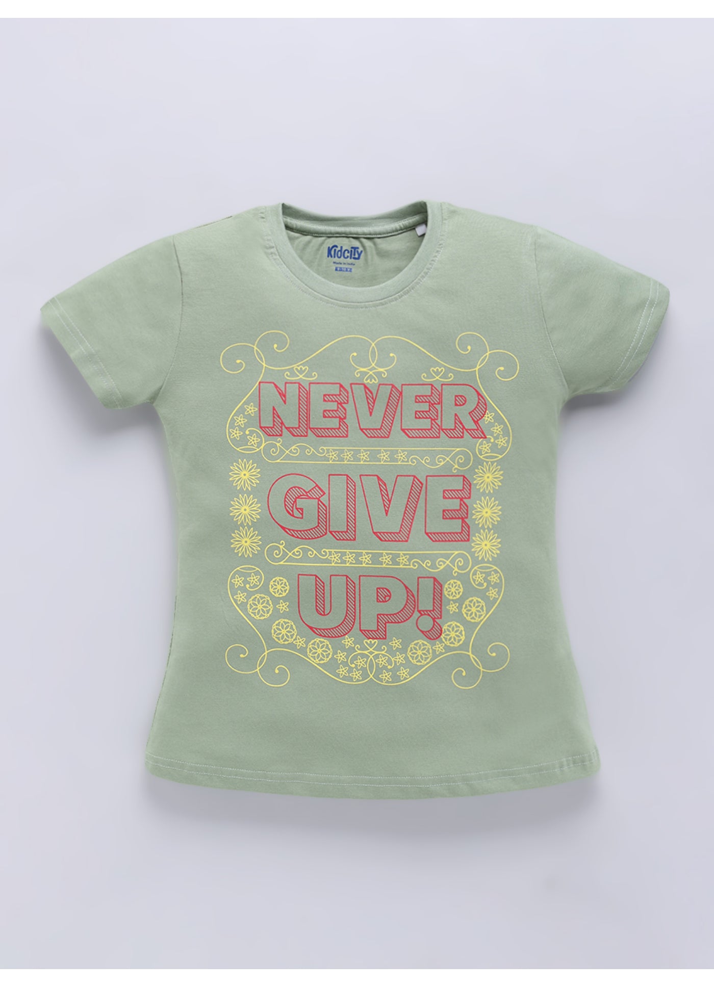 Never Give Up Inspirational Graphic Tops