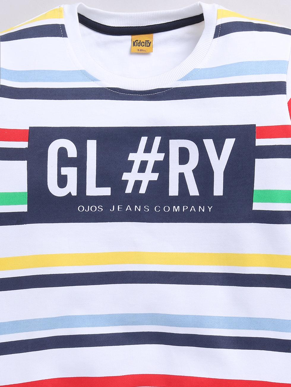 Multicolor Striped & Text Print Sweatshirt
