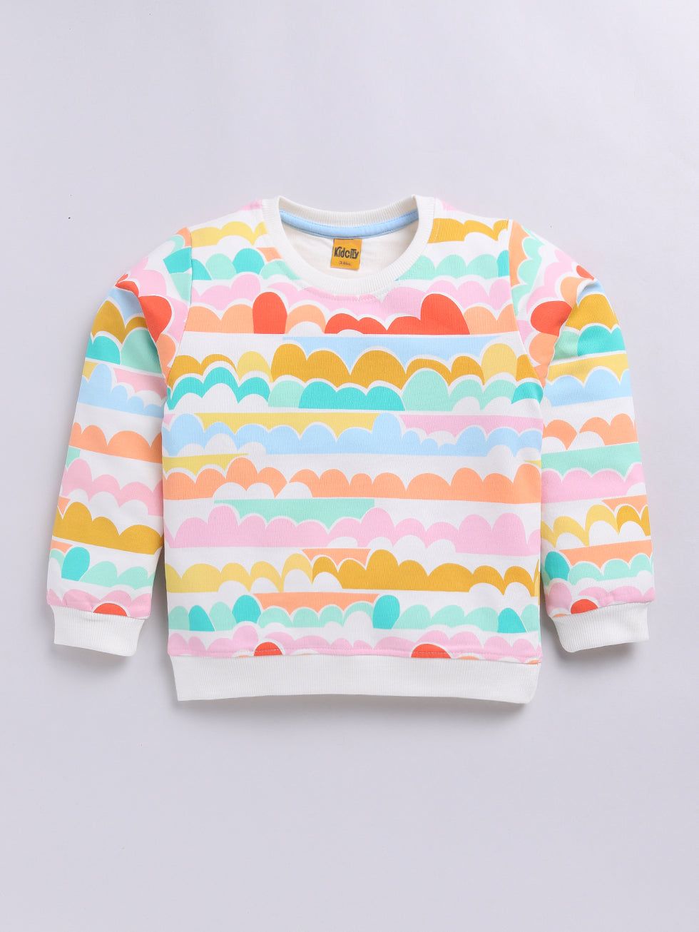 Rainbow Cloud Stripes Printed Sweatshirts