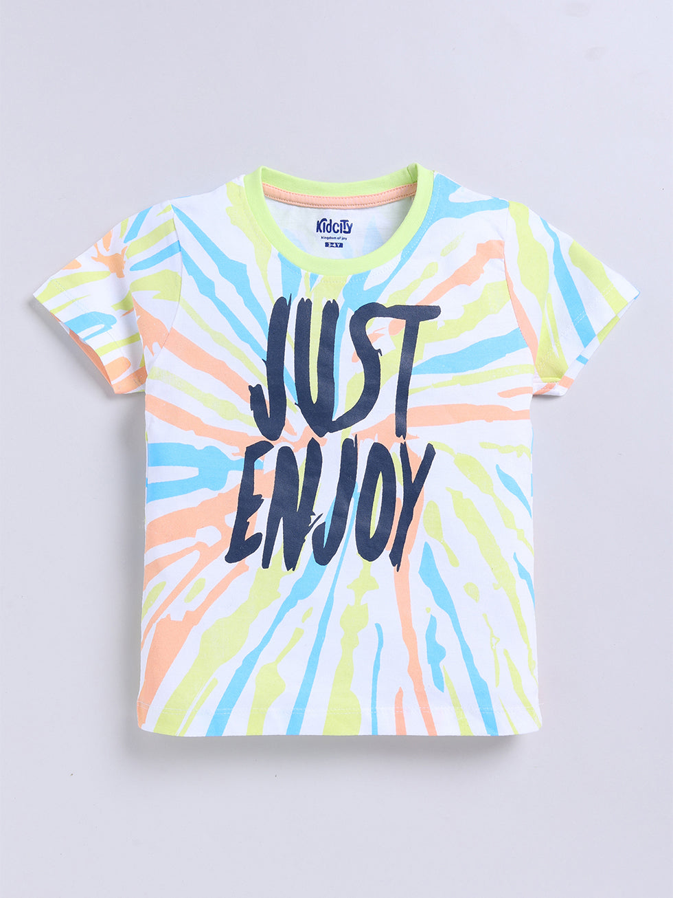 Half Sleeves just enjoy Text Printed T-Shirts
