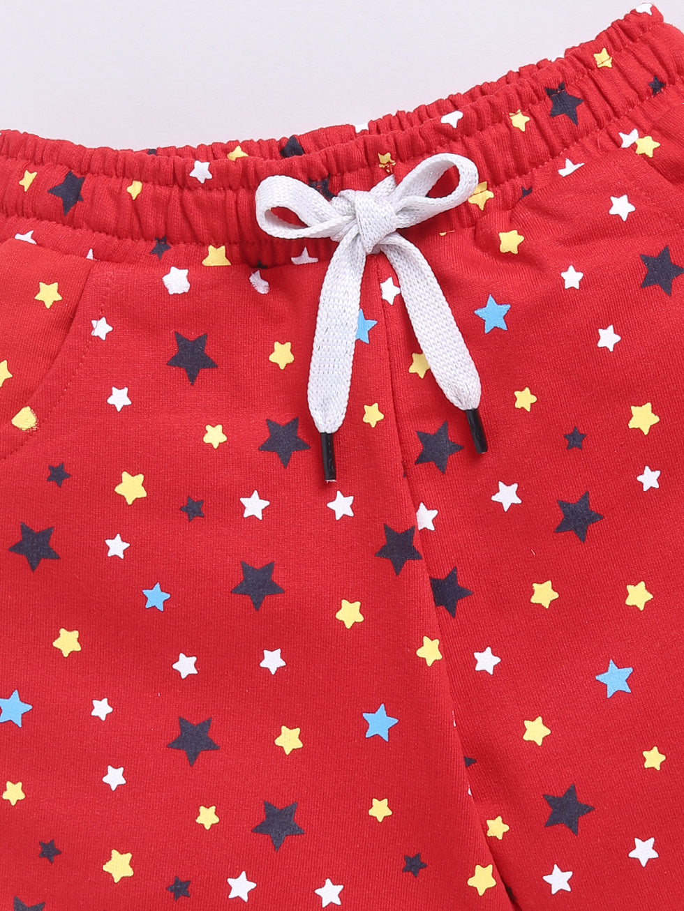 Kidcity Girls  Soft Cotton Loopknit Star Print Shorts - Red