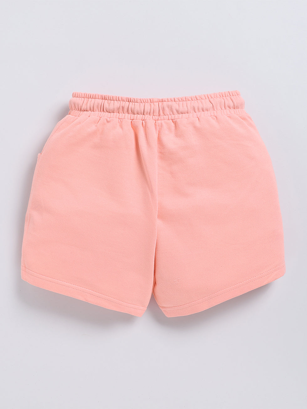 Kidcity Girls Soft Cotton Loopknit Text Print Casual Shorts - Pink