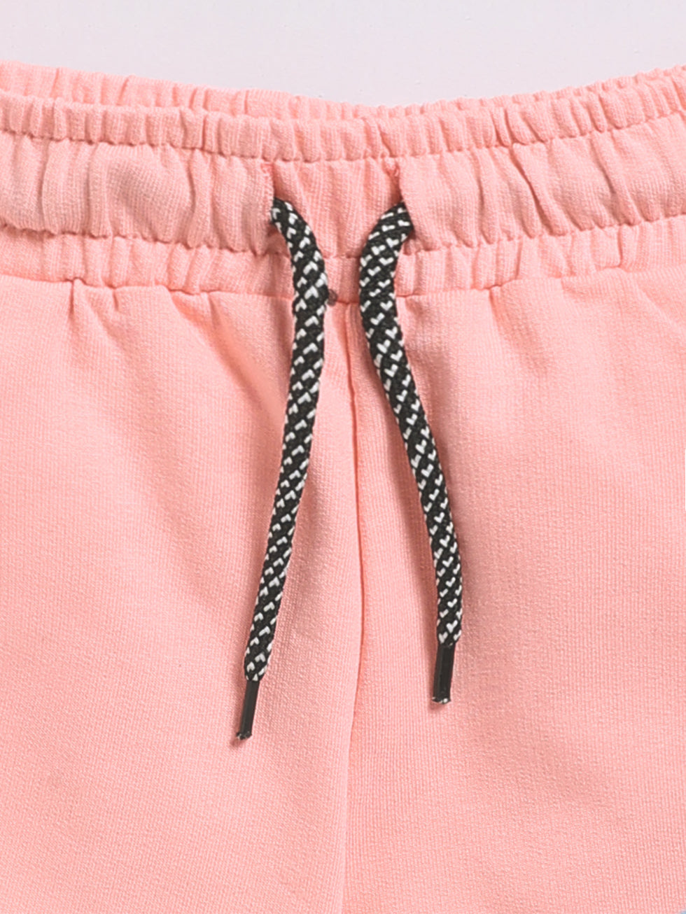 Kidcity Girls Soft Cotton Loopknit Text Print Casual Shorts - Pink