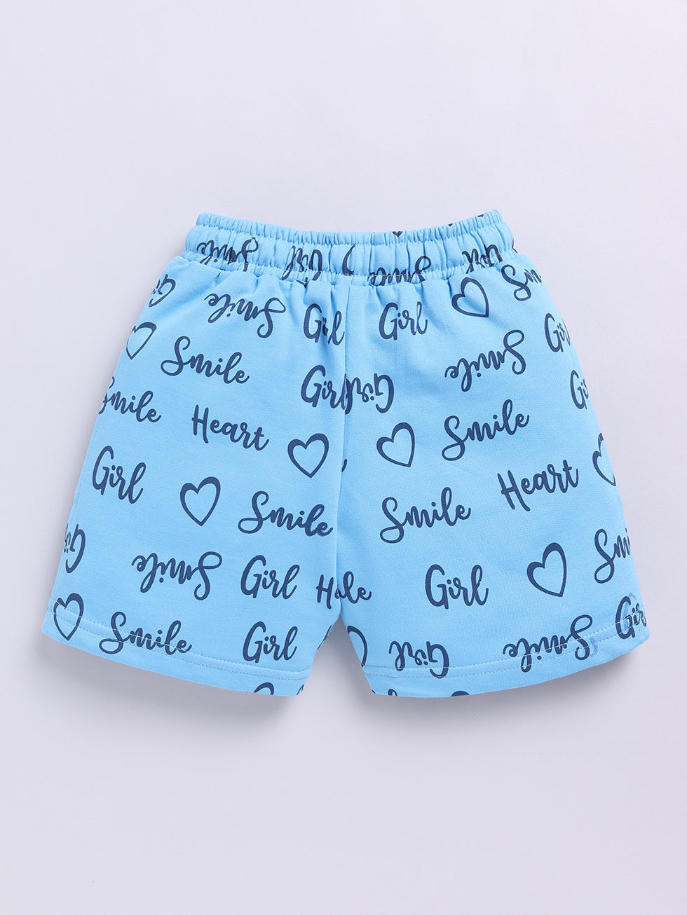 Smile Girl Text Printed Shorts
