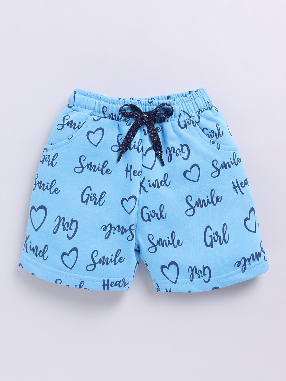 Smile Girl Text Printed Shorts