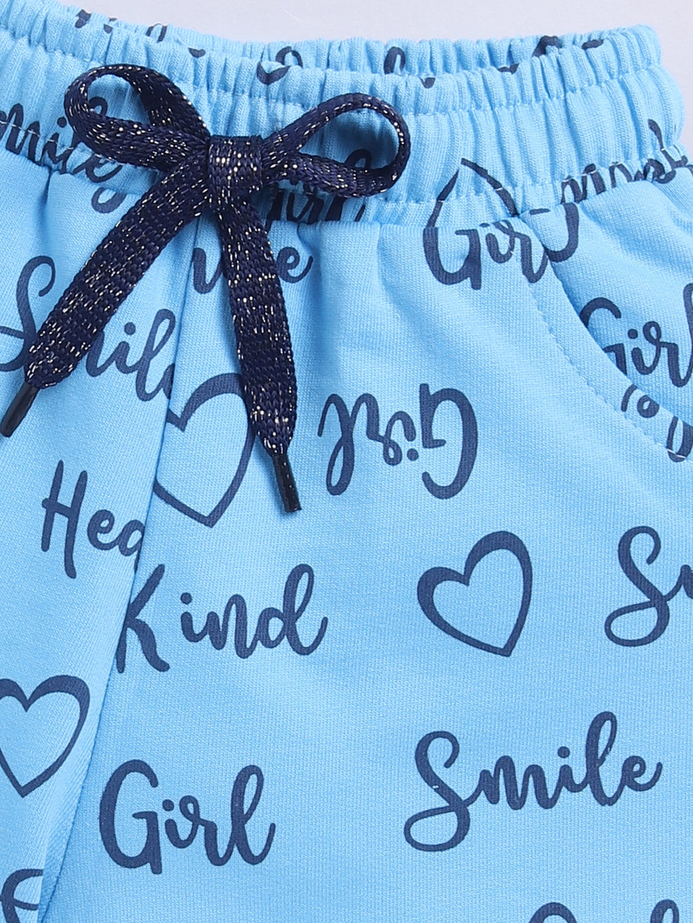 Smile Girl Text Printed Shorts