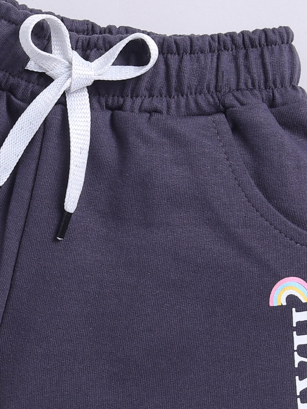 Happy Text Printed Shorts