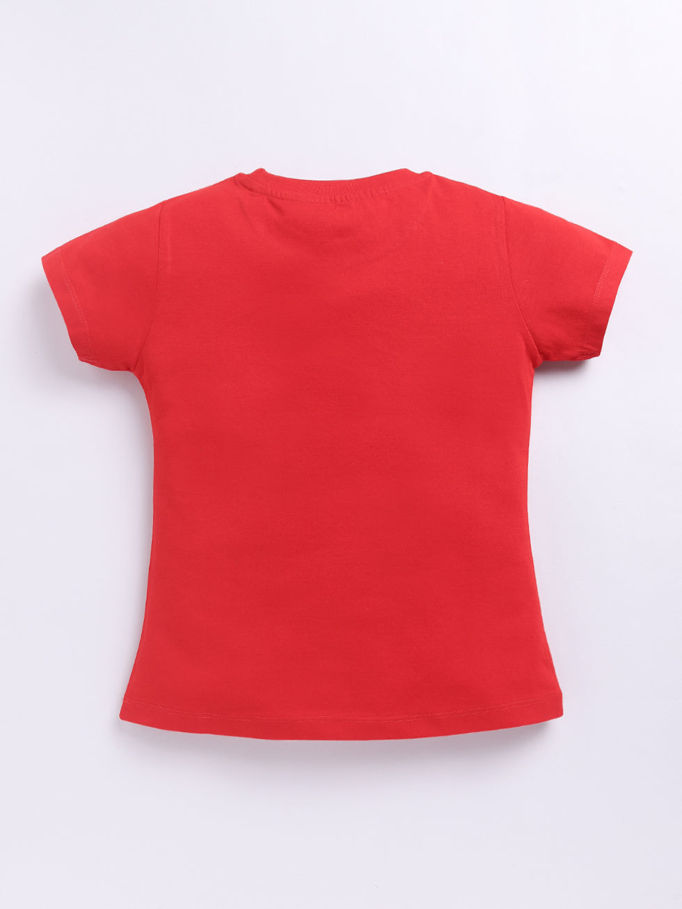 Kidcity Girls  Soft Cotton Sinker Half Sleeve Butterfly Print  Tops - Red