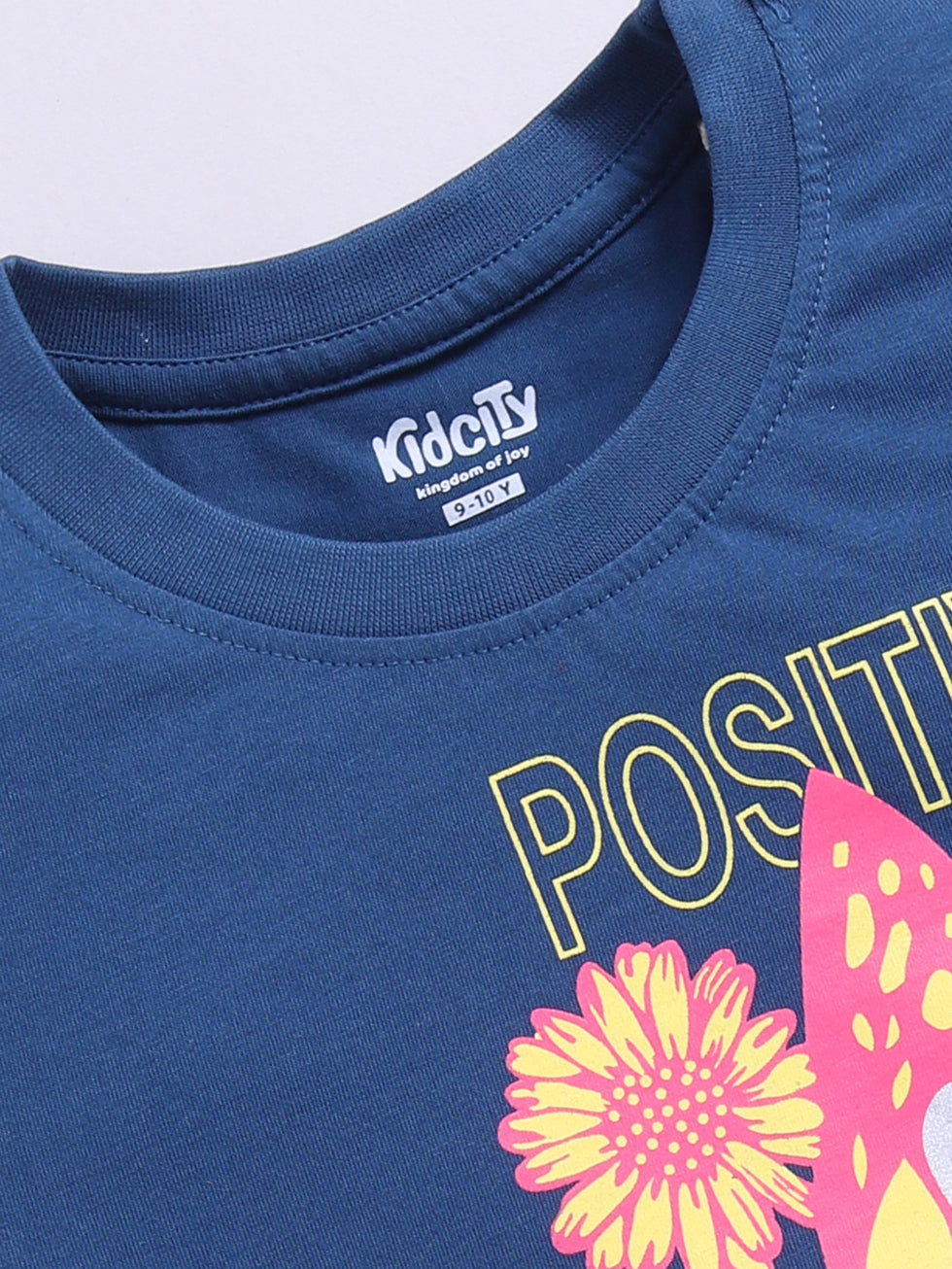 Half Sleeve Butterfly and Text Print Tops