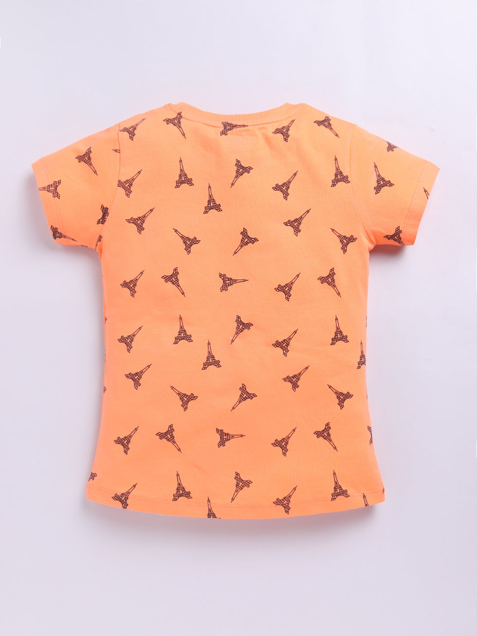 Half Sleeve Eiffel TowerAll Over Printed  Tops