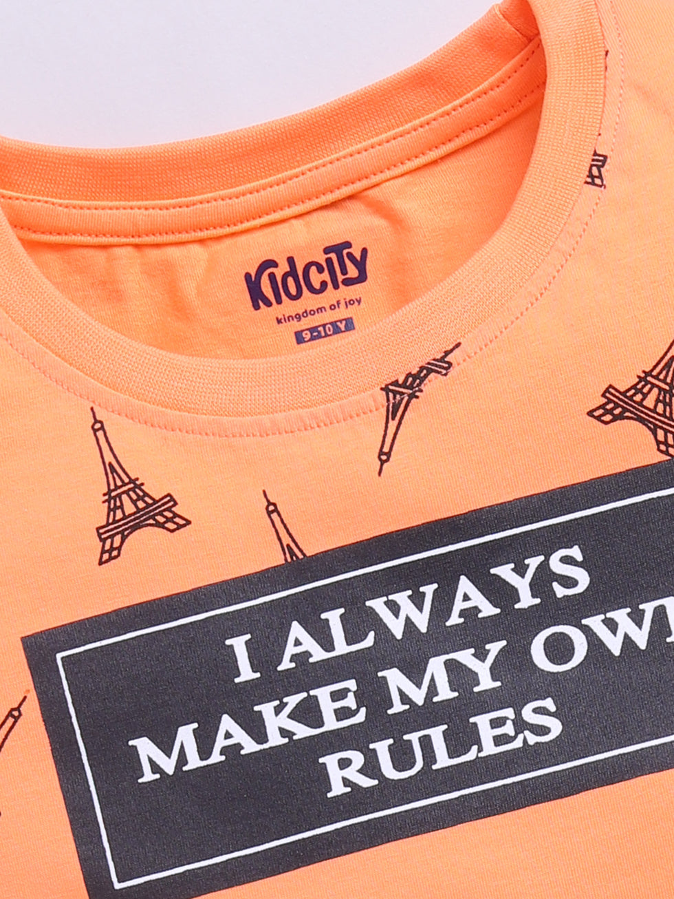 Half Sleeve Eiffel TowerAll Over Printed  Tops