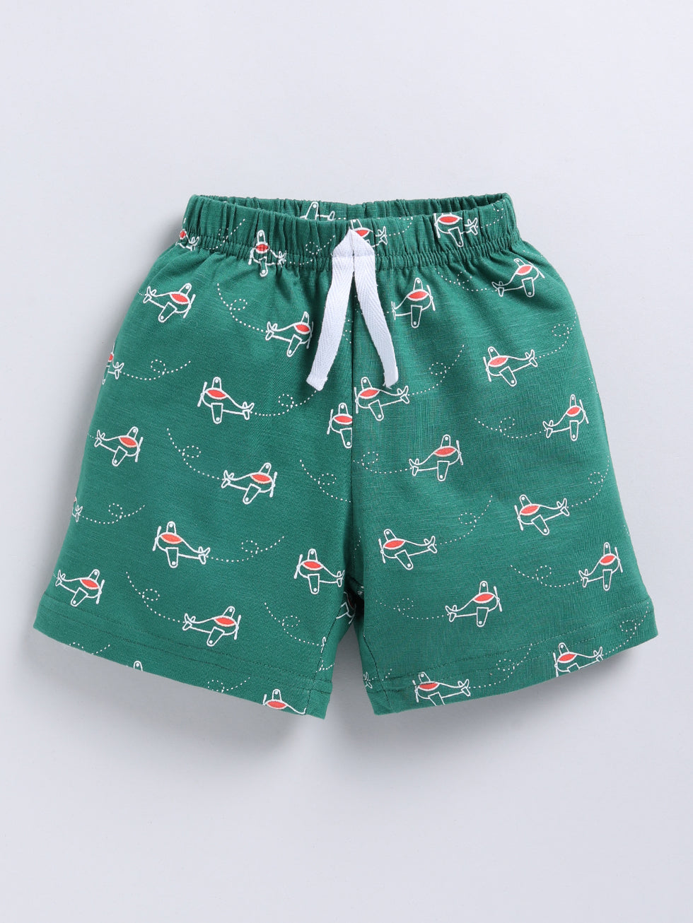 Kidcity Baby Boys shorts Combo set (pack of 2) |Sinker shorts|Deep green shorts front view